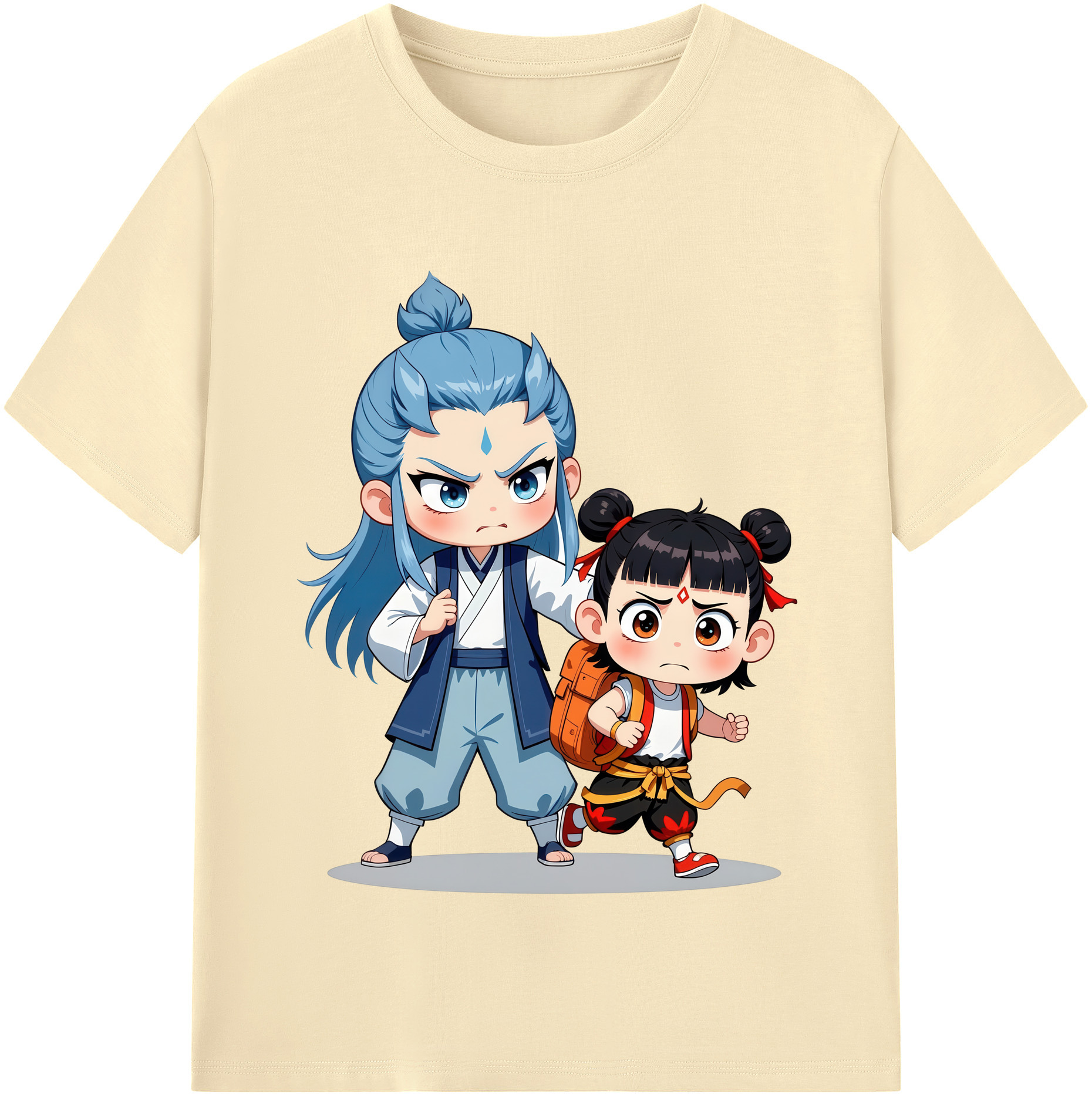 （画像用） Ne Zha 2 ナタ 魔童の大暴れ 綿100％半袖Tシャツ（フロントプリント）