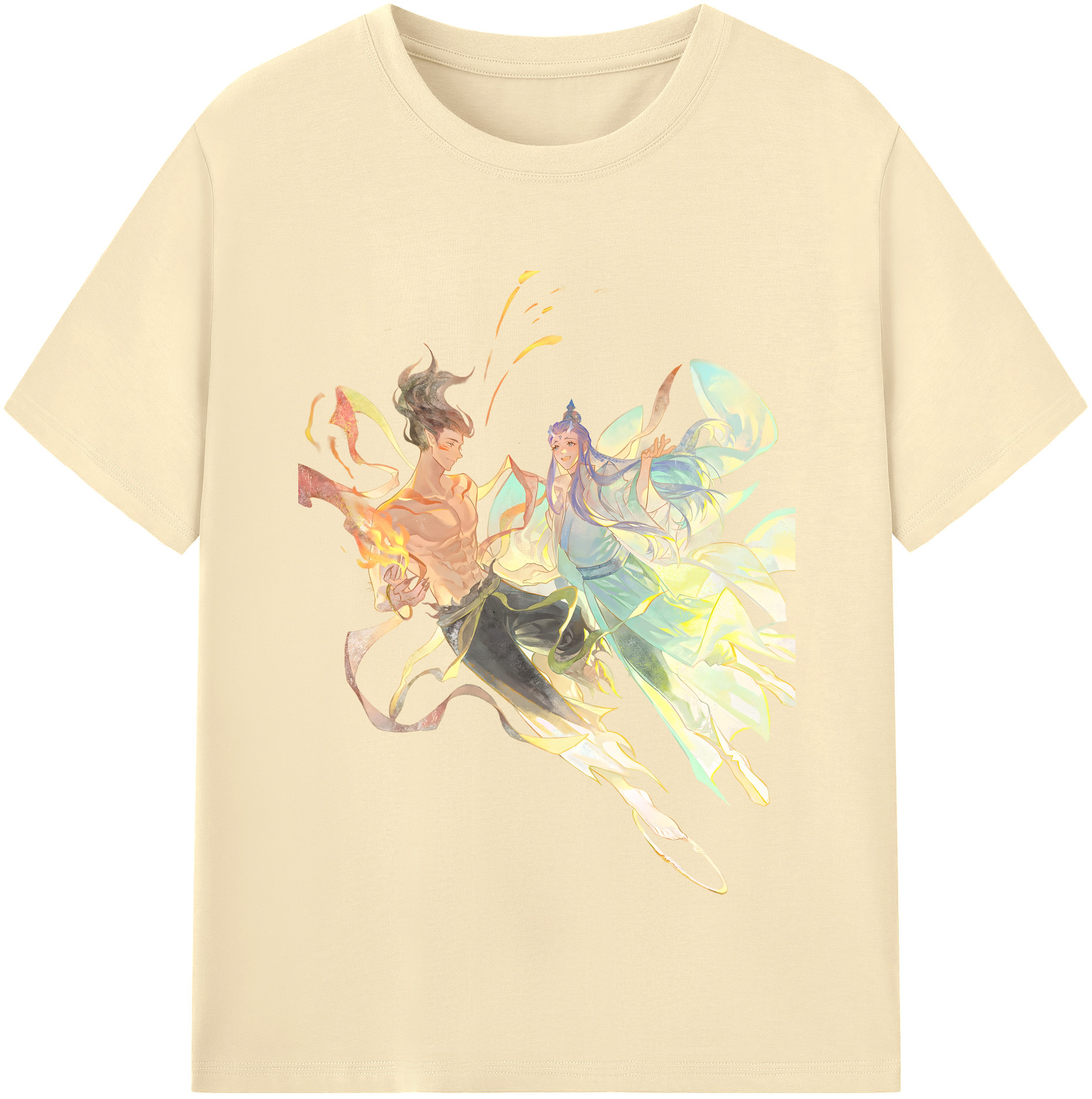 （画像用） Ne Zha 2 ナタ 魔童の大暴れ 綿100％半袖Tシャツ（フロントプリント）