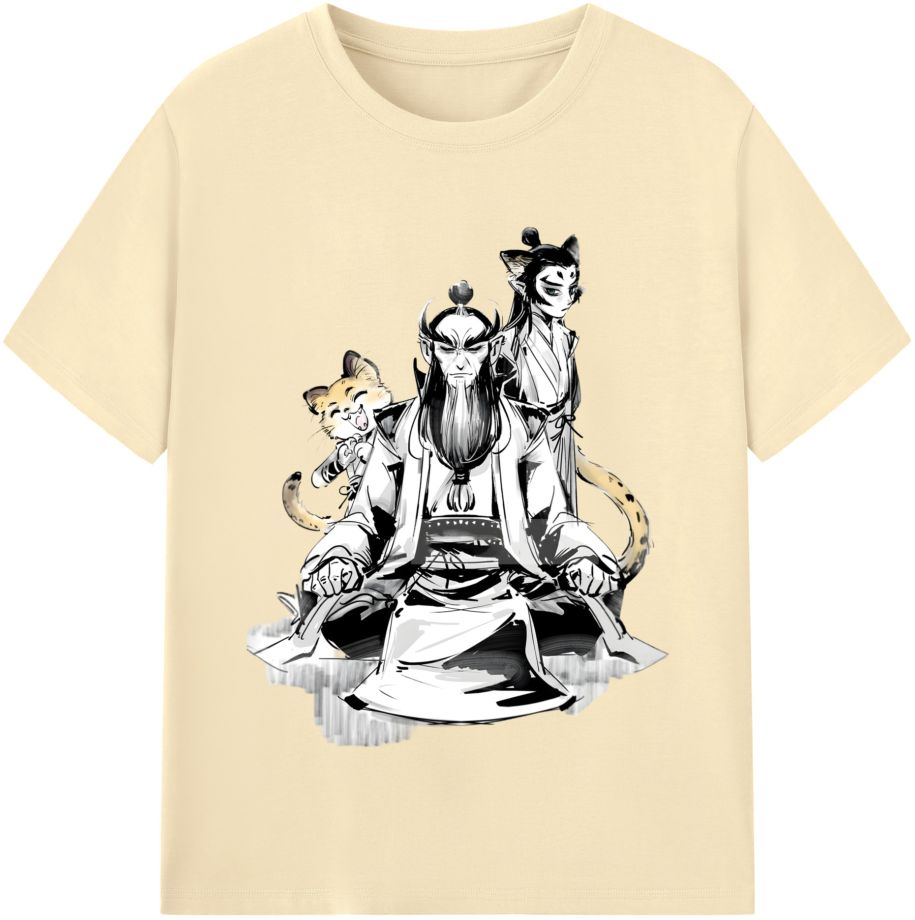 （画像用） Ne Zha 2 ナタ 魔童の大暴れ 綿100％半袖Tシャツ（フロントプリント）