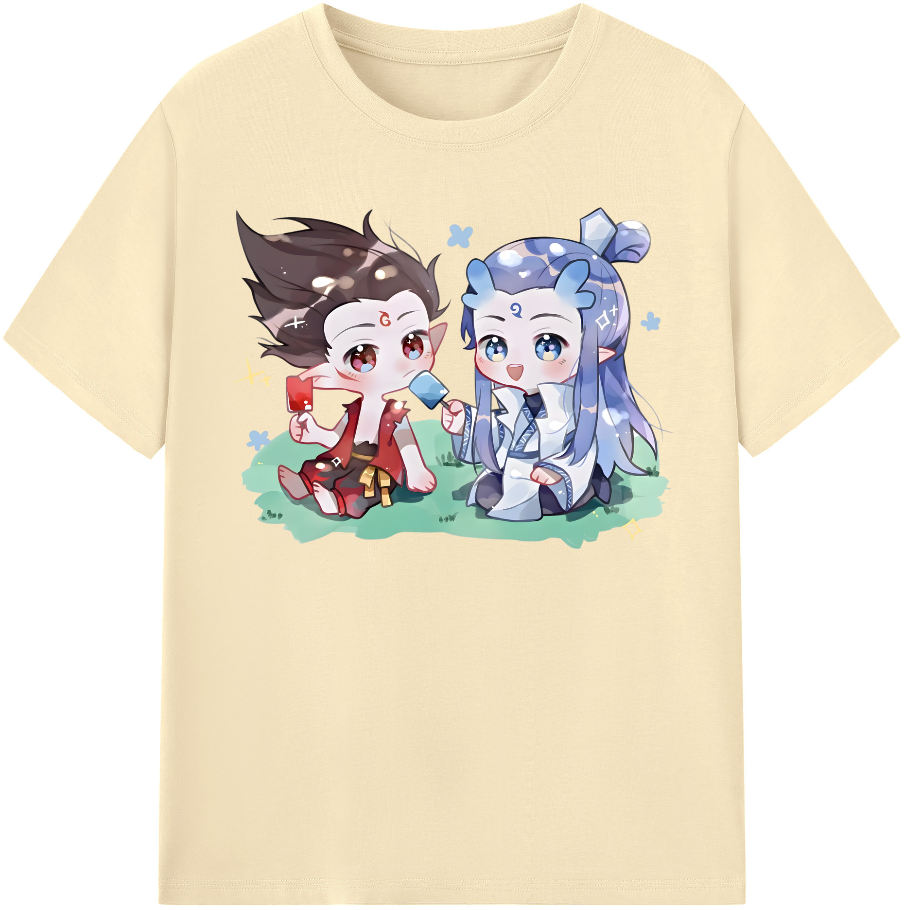 （画像用） Ne Zha 2 ナタ 魔童の大暴れ 綿100％半袖Tシャツ（フロントプリント）