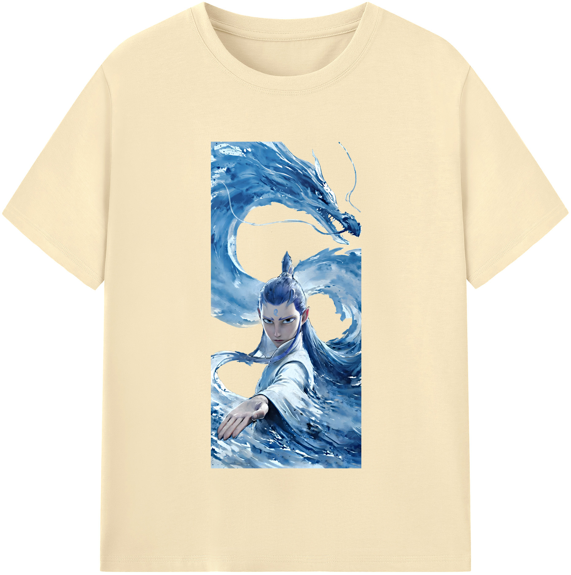 （画像用） Ne Zha 2 ナタ 魔童の大暴れ 綿100％半袖Tシャツ（フロントプリント）