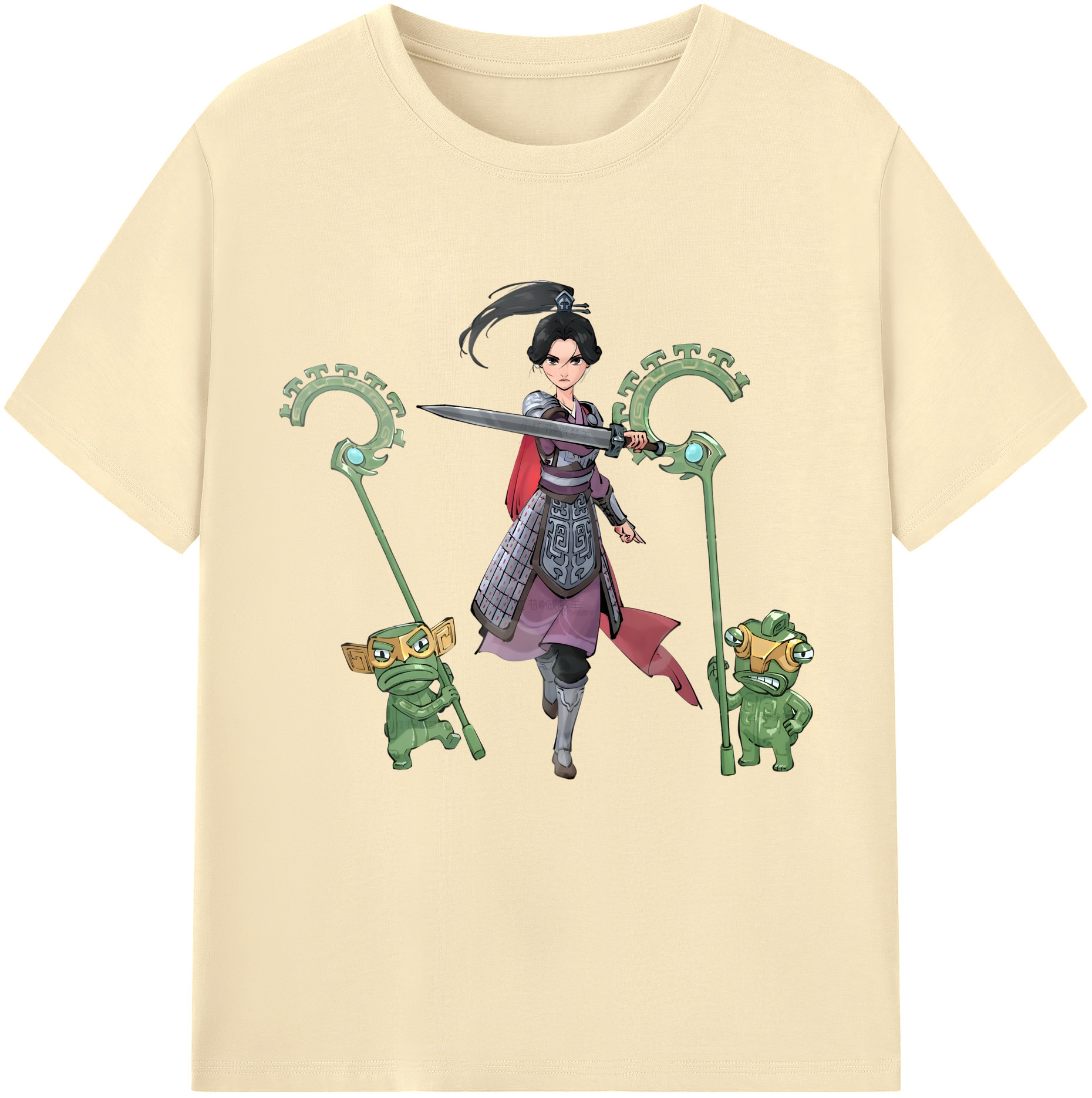 （画像用） Ne Zha 2 ナタ 魔童の大暴れ 綿100％半袖Tシャツ（フロントプリント）