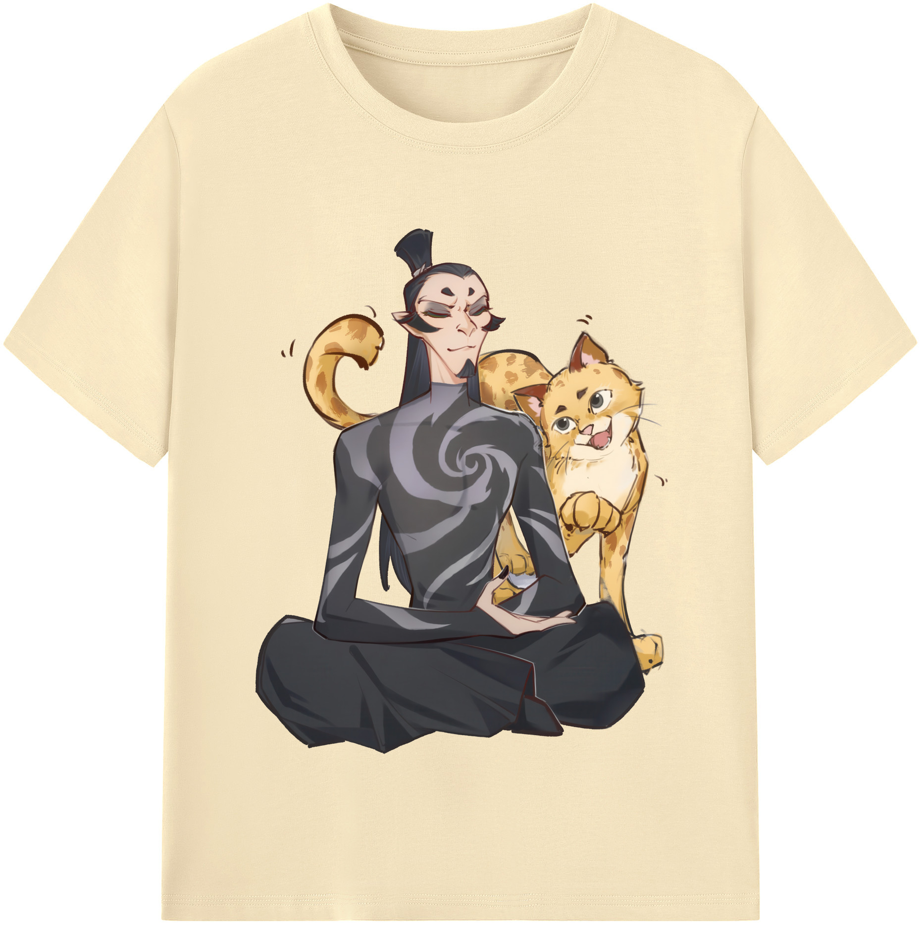 （画像用） Ne Zha 2 ナタ 魔童の大暴れ 綿100％半袖Tシャツ（フロントプリント）