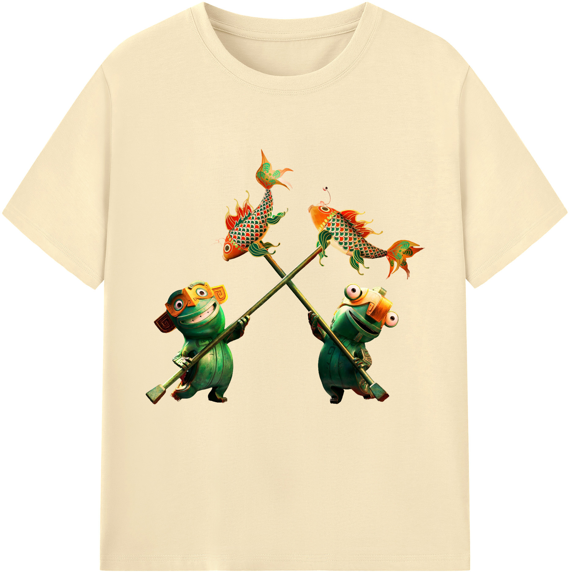 （画像用） Ne Zha 2 ナタ 魔童の大暴れ 綿100％半袖Tシャツ（フロントプリント）