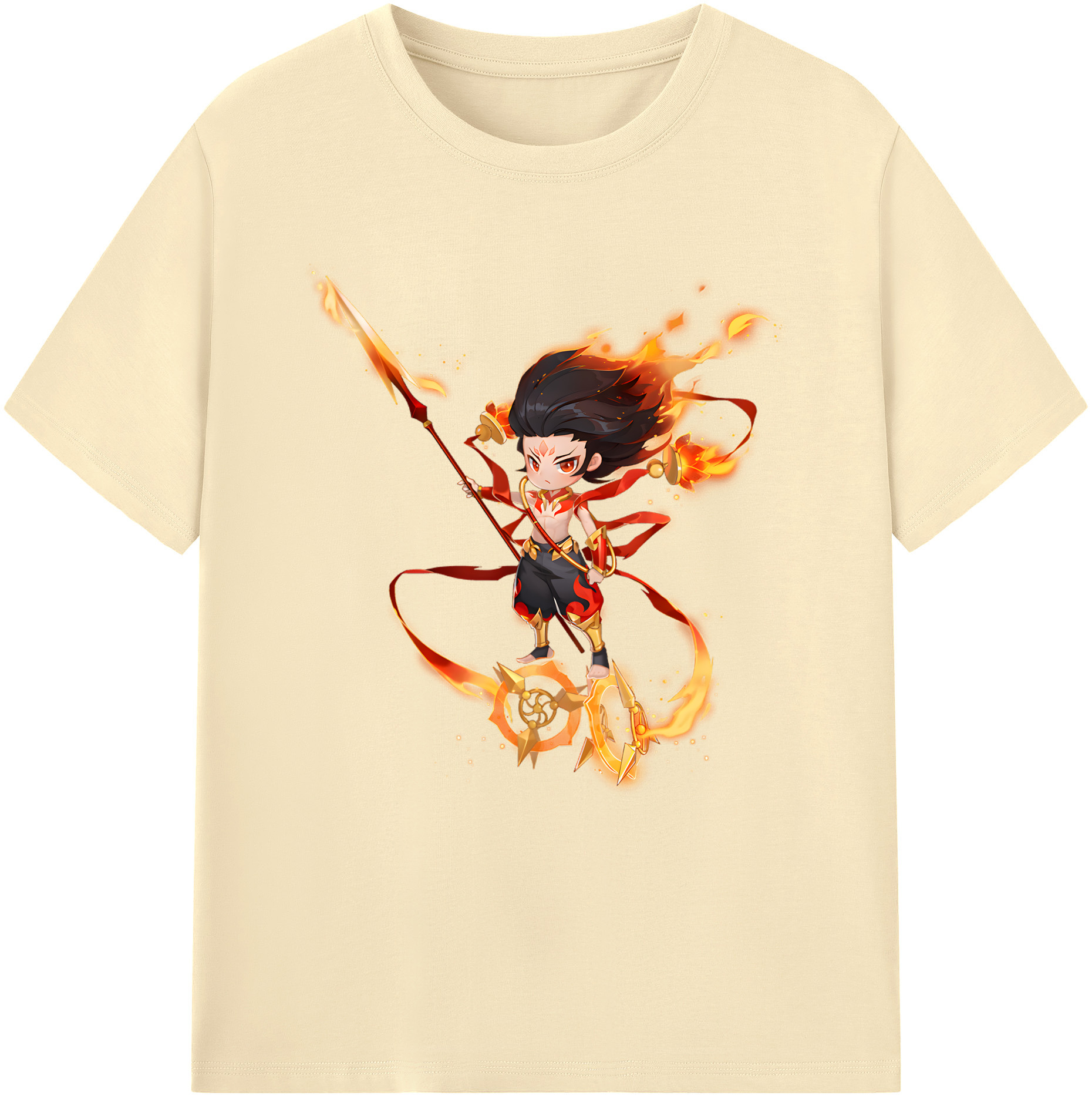 （画像用） Ne Zha 2 ナタ 魔童の大暴れ 綿100％半袖Tシャツ（フロントプリント）