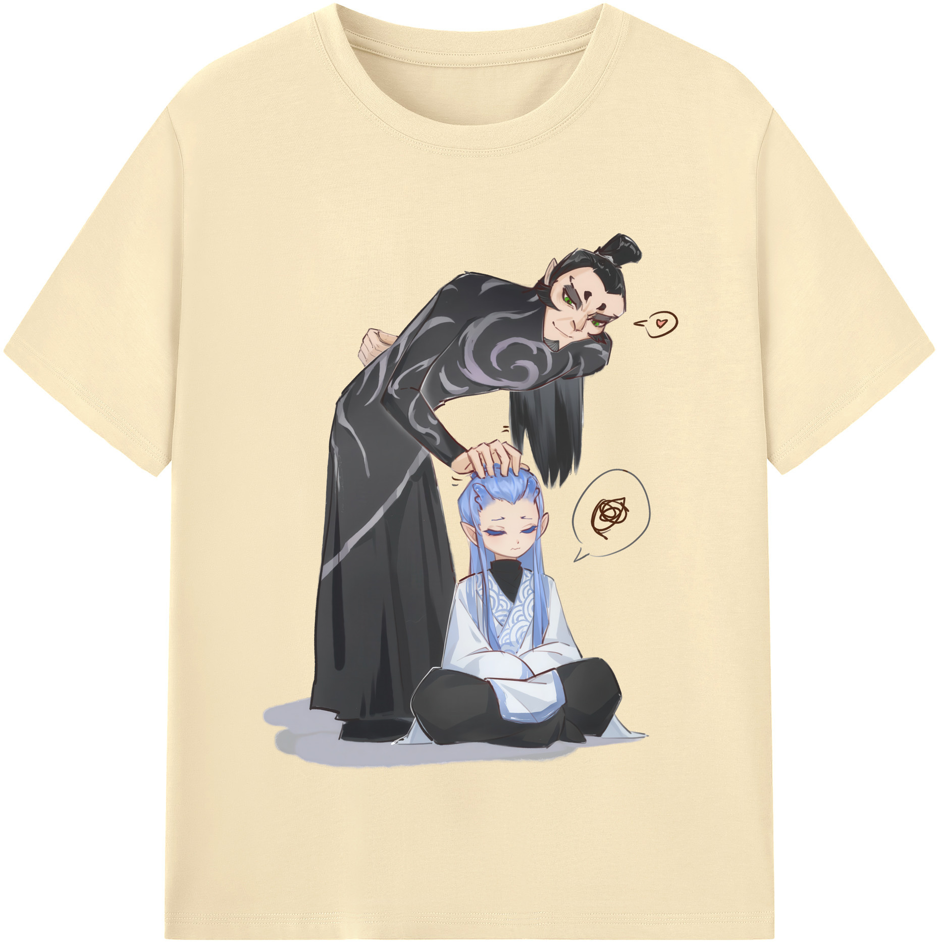 （画像用） Ne Zha 2 ナタ 魔童の大暴れ 綿100％半袖Tシャツ（フロントプリント）
