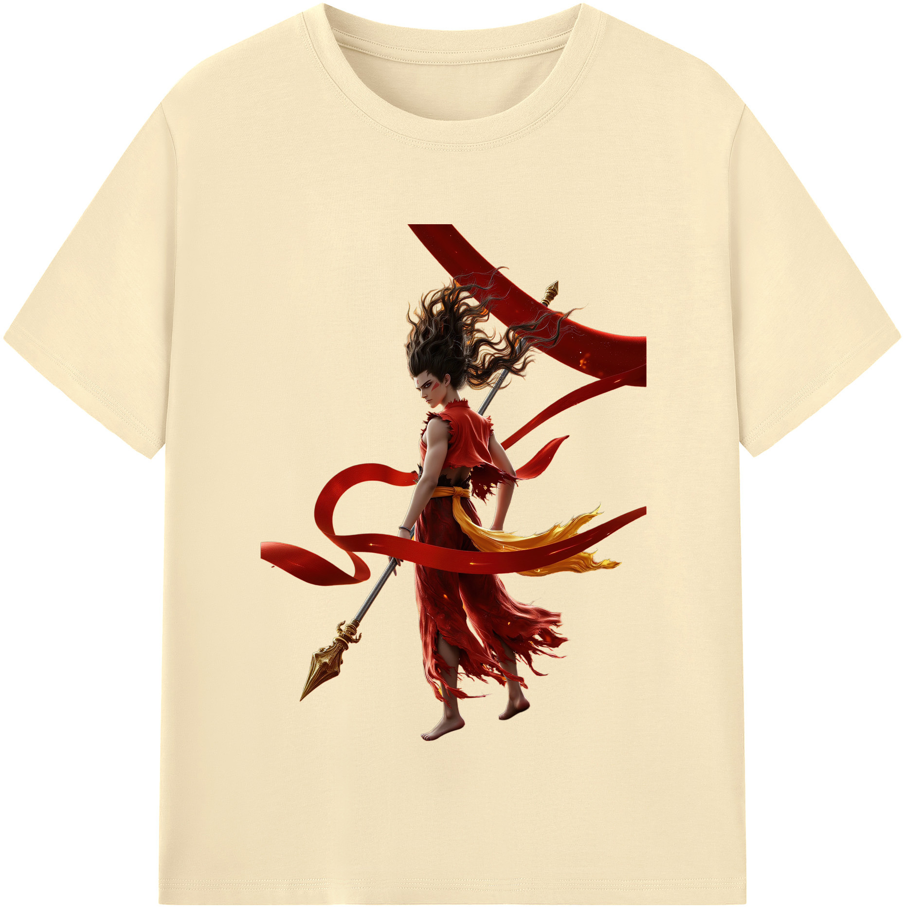 （画像用） Ne Zha 2 ナタ 魔童の大暴れ 綿100％半袖Tシャツ（フロントプリント）