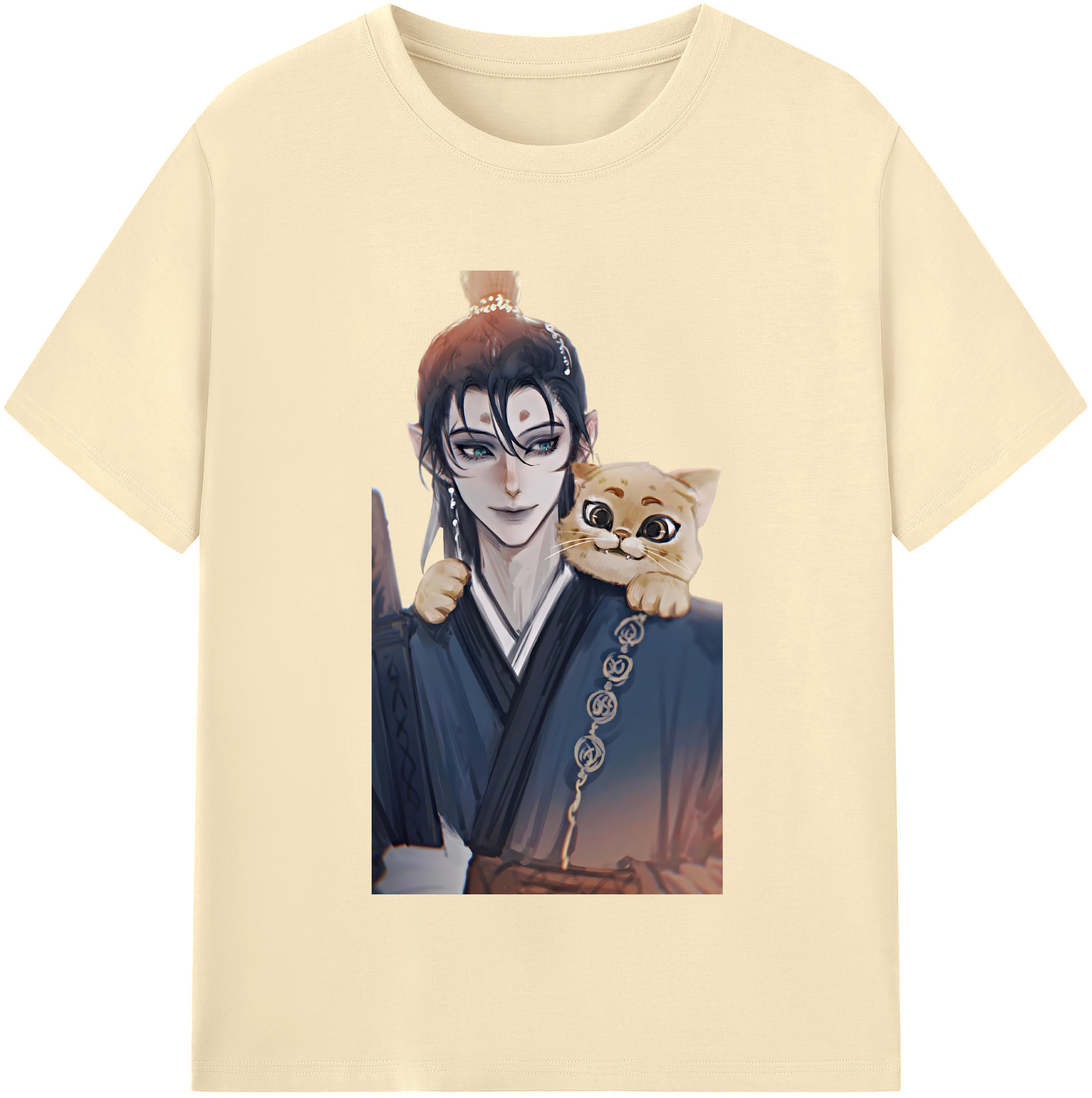 （画像用） Ne Zha 2 ナタ 魔童の大暴れ 綿100％半袖Tシャツ（フロントプリント）