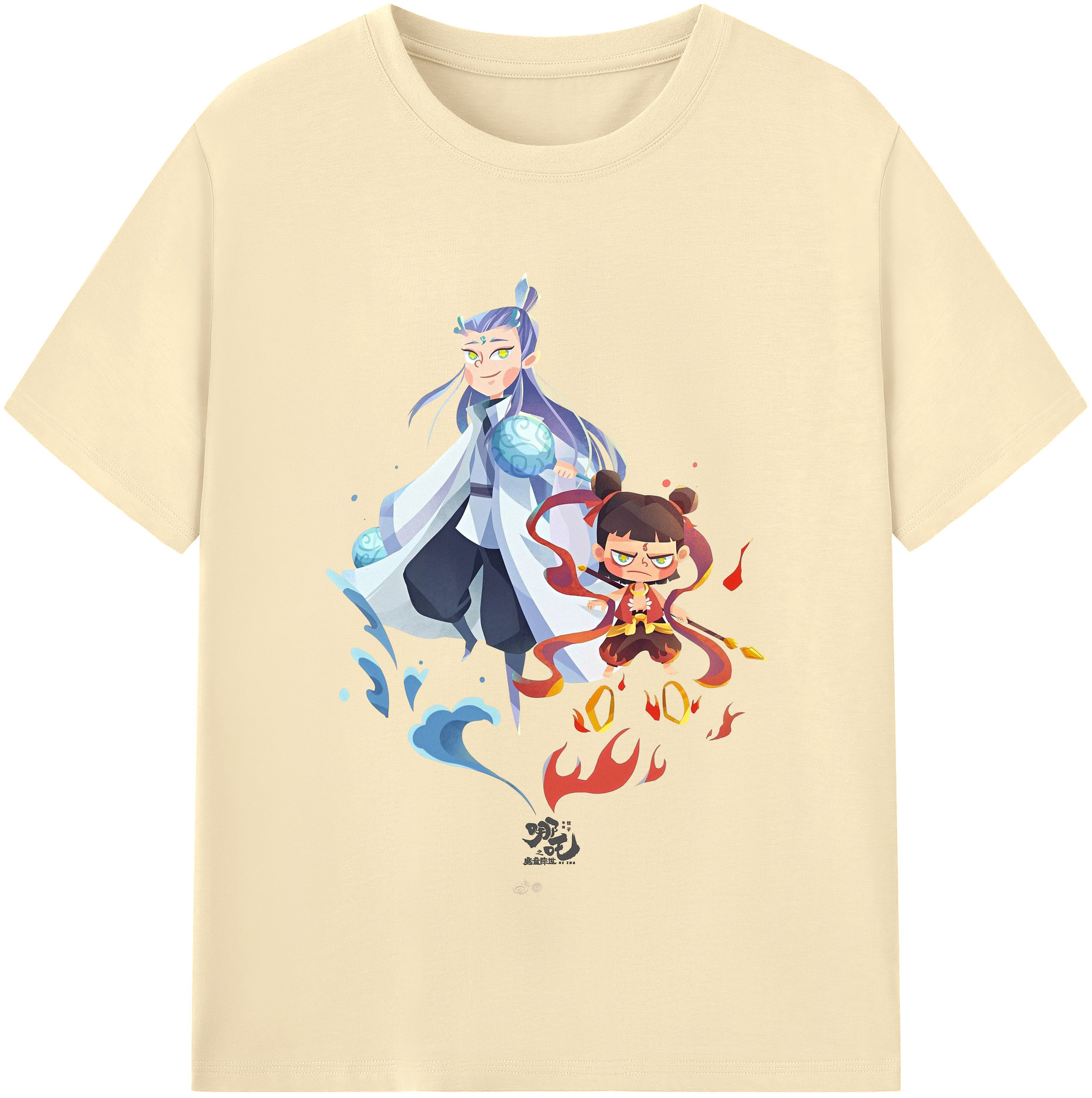 （画像用） Ne Zha 2 ナタ 魔童の大暴れ 綿100％半袖Tシャツ（フロントプリント）