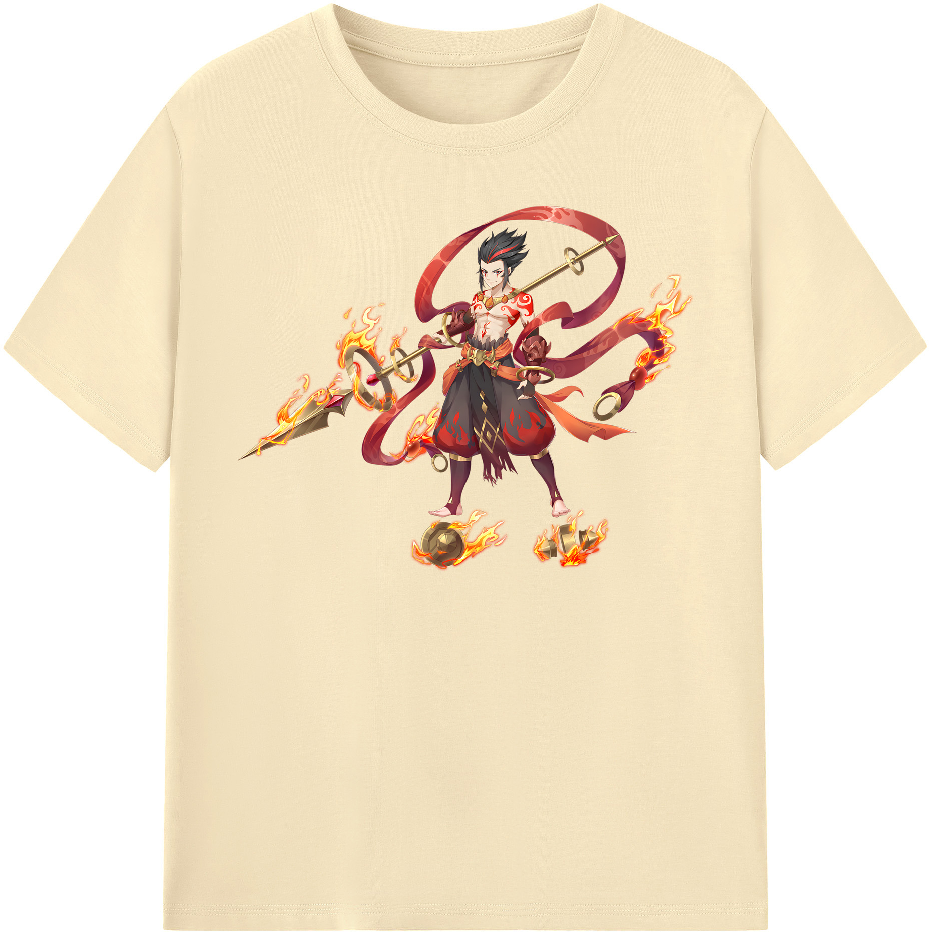 （画像用） Ne Zha 2 ナタ 魔童の大暴れ 綿100％半袖Tシャツ（フロントプリント）