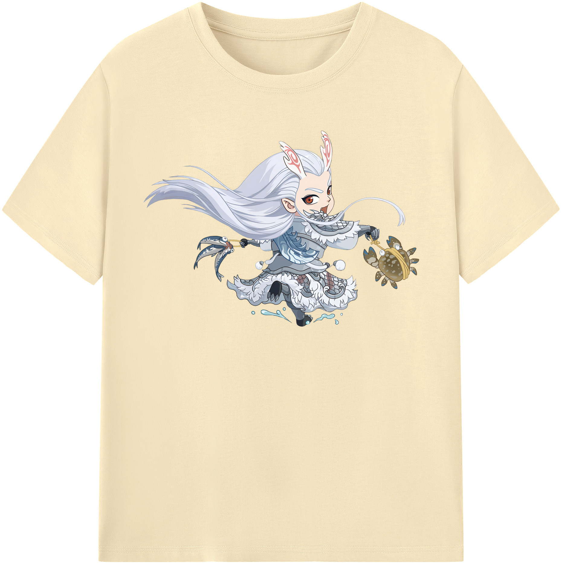 （画像用） Ne Zha 2 ナタ 魔童の大暴れ 綿100％半袖Tシャツ（フロントプリント）