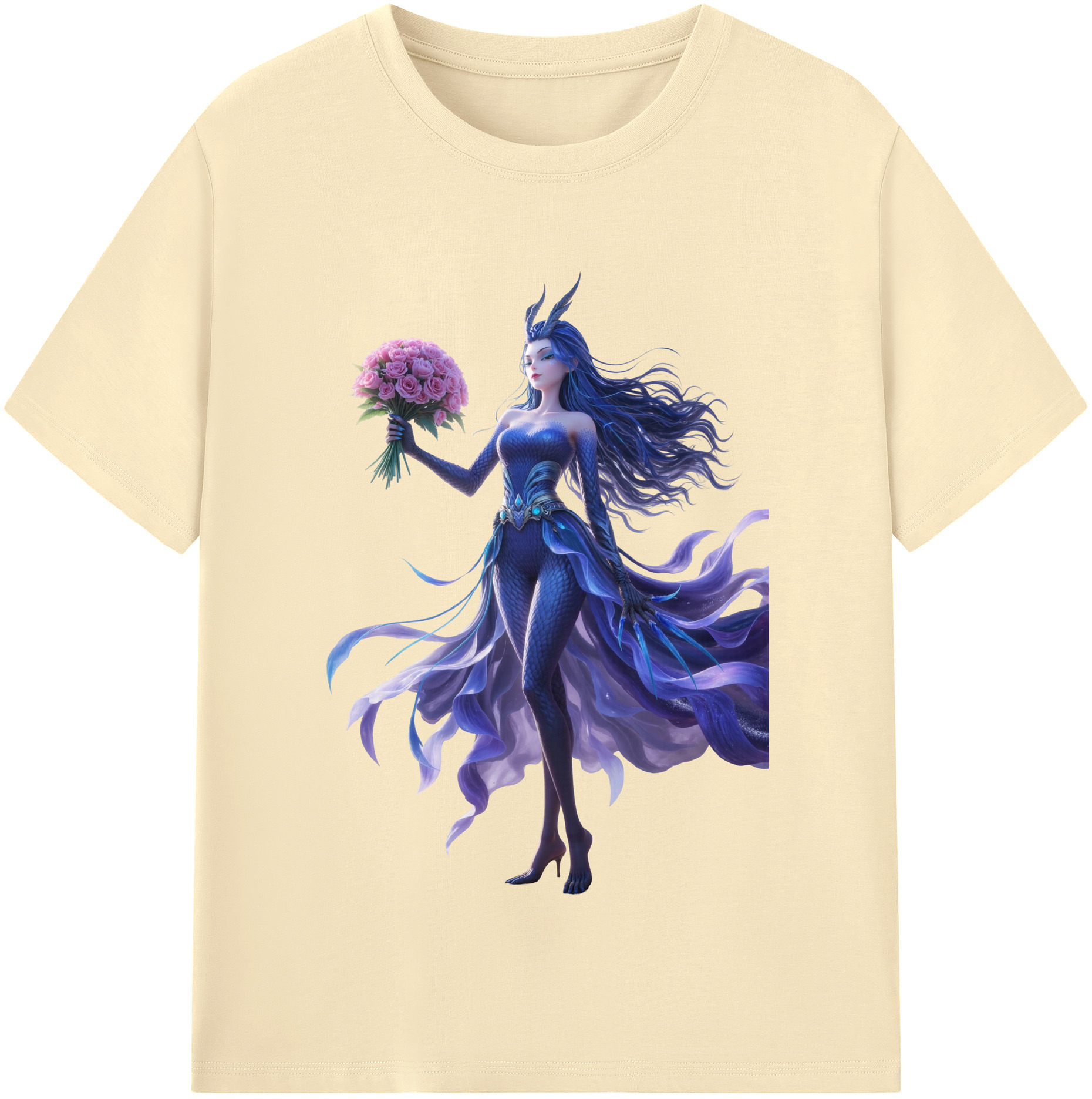 （画像用） Ne Zha 2 ナタ 魔童の大暴れ 綿100％半袖Tシャツ（フロントプリント）