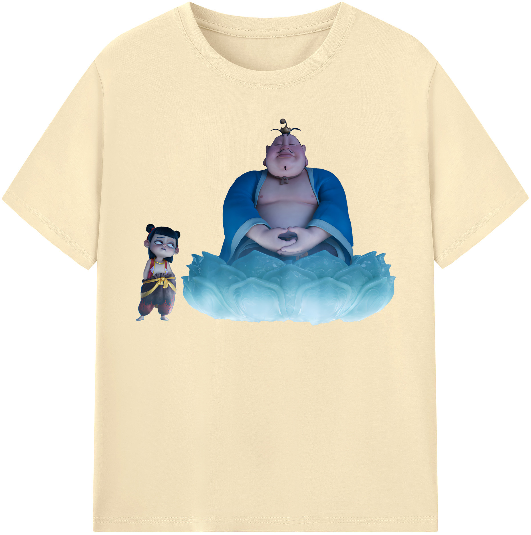 （画像用） Ne Zha 2 ナタ 魔童の大暴れ 綿100％半袖Tシャツ（フロントプリント）