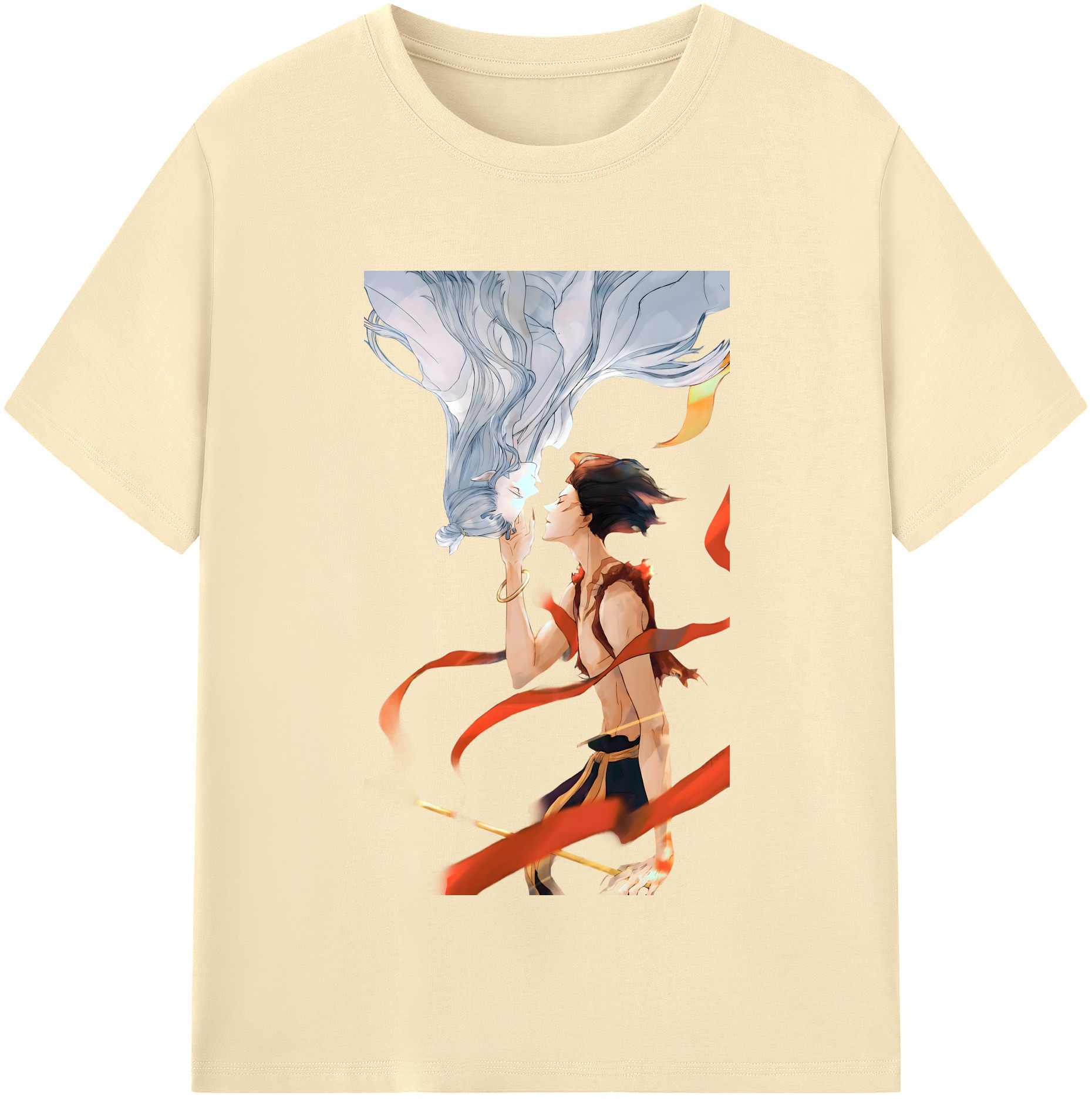 （画像用） Ne Zha 2 ナタ 魔童の大暴れ 綿100％半袖Tシャツ（フロントプリント）