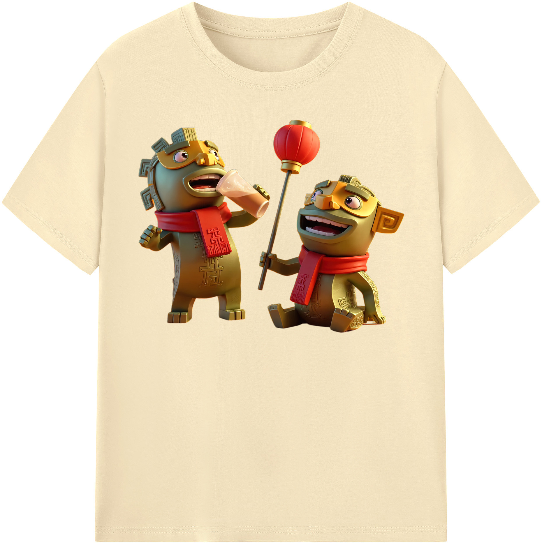 （画像用） Ne Zha 2 ナタ 魔童の大暴れ 綿100％半袖Tシャツ（フロントプリント）