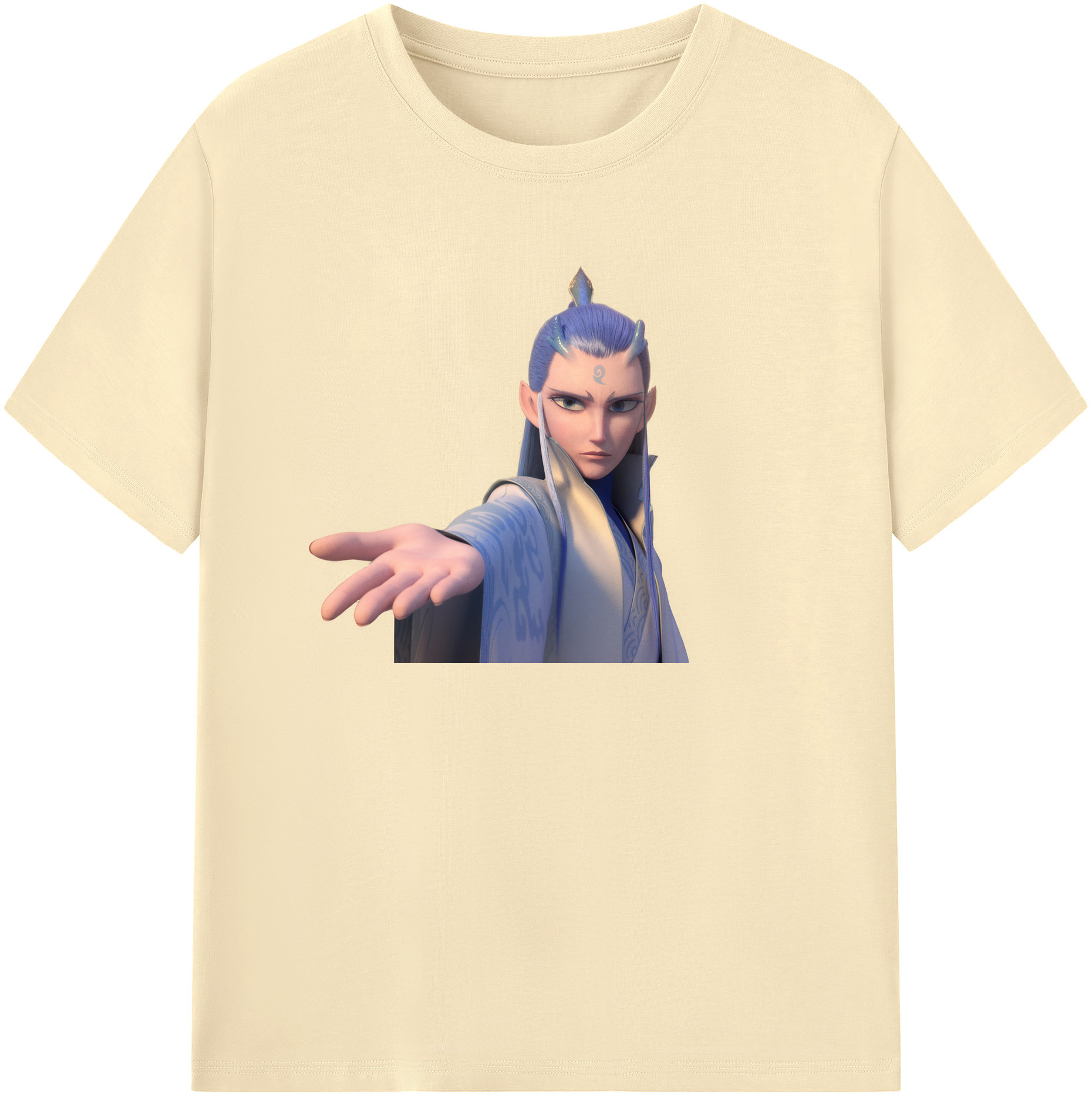 （画像用） Ne Zha 2 ナタ 魔童の大暴れ 綿100％半袖Tシャツ（フロントプリント）