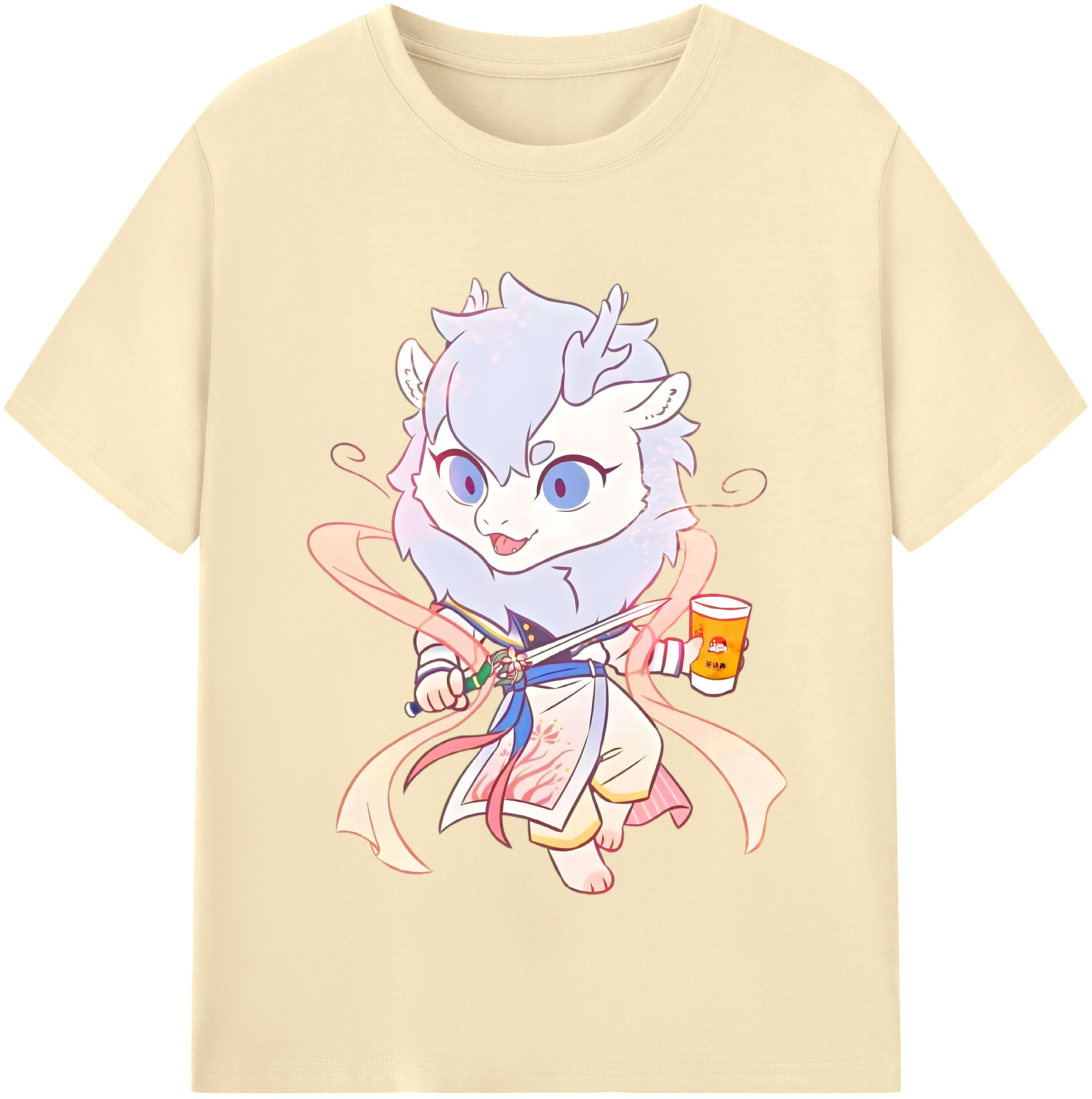 （画像用） Ne Zha 2 ナタ 魔童の大暴れ 綿100％半袖Tシャツ（フロントプリント）