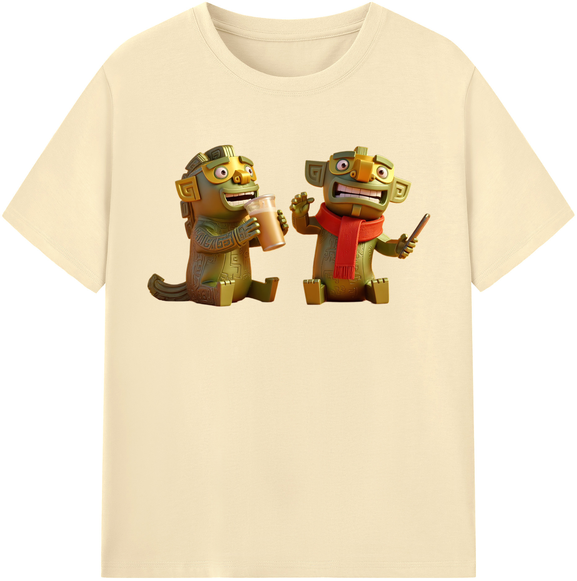 （画像用） Ne Zha 2 ナタ 魔童の大暴れ 綿100％半袖Tシャツ（フロントプリント）