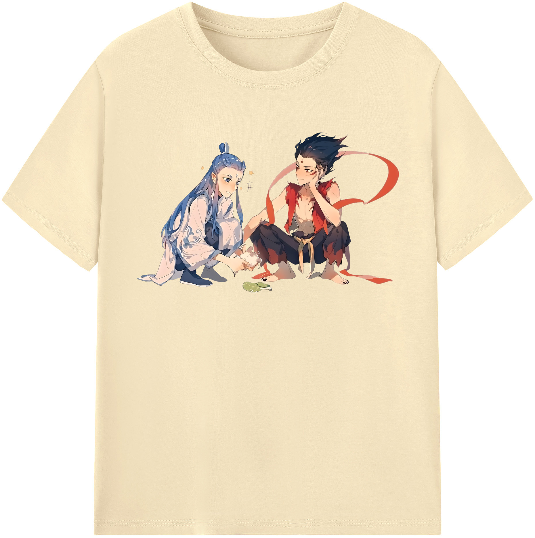 （画像用） Ne Zha 2 ナタ 魔童の大暴れ 綿100％半袖Tシャツ（フロントプリント）