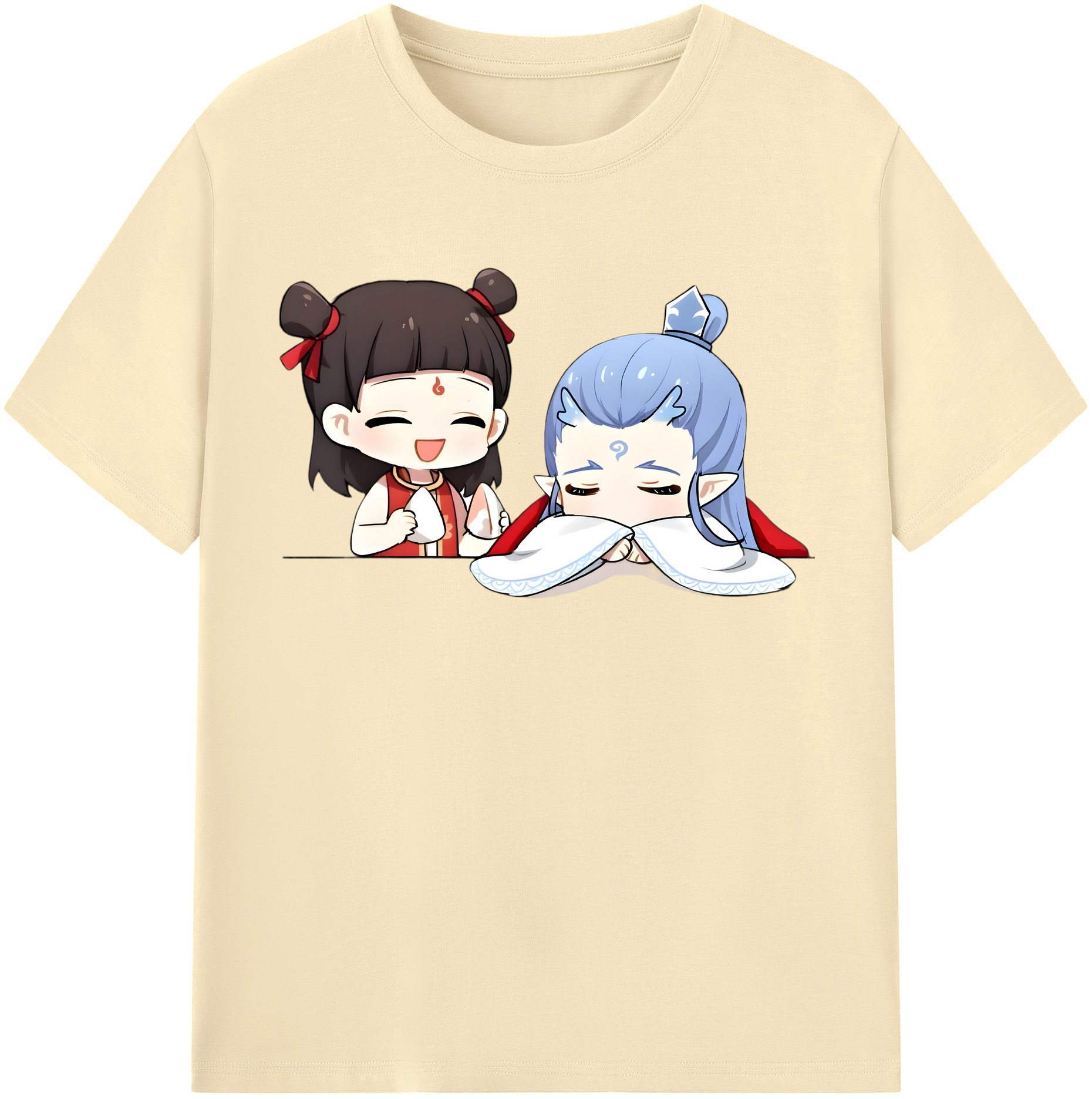（画像用） Ne Zha 2 ナタ 魔童の大暴れ 綿100％半袖Tシャツ（フロントプリント）