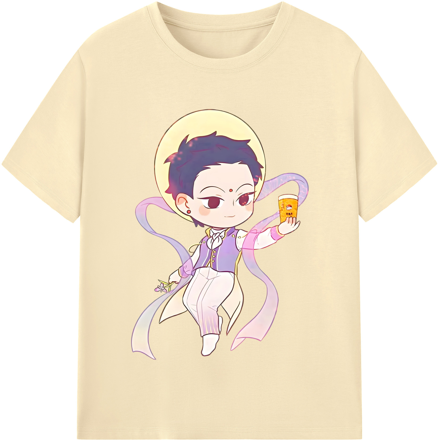 （画像用） Ne Zha 2 ナタ 魔童の大暴れ 綿100％半袖Tシャツ（フロントプリント）
