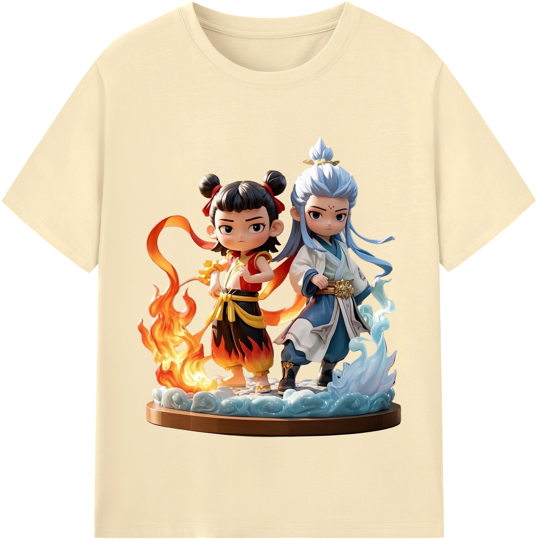 （画像用） Ne Zha 2 ナタ 魔童の大暴れ 綿100％半袖Tシャツ（フロントプリント）