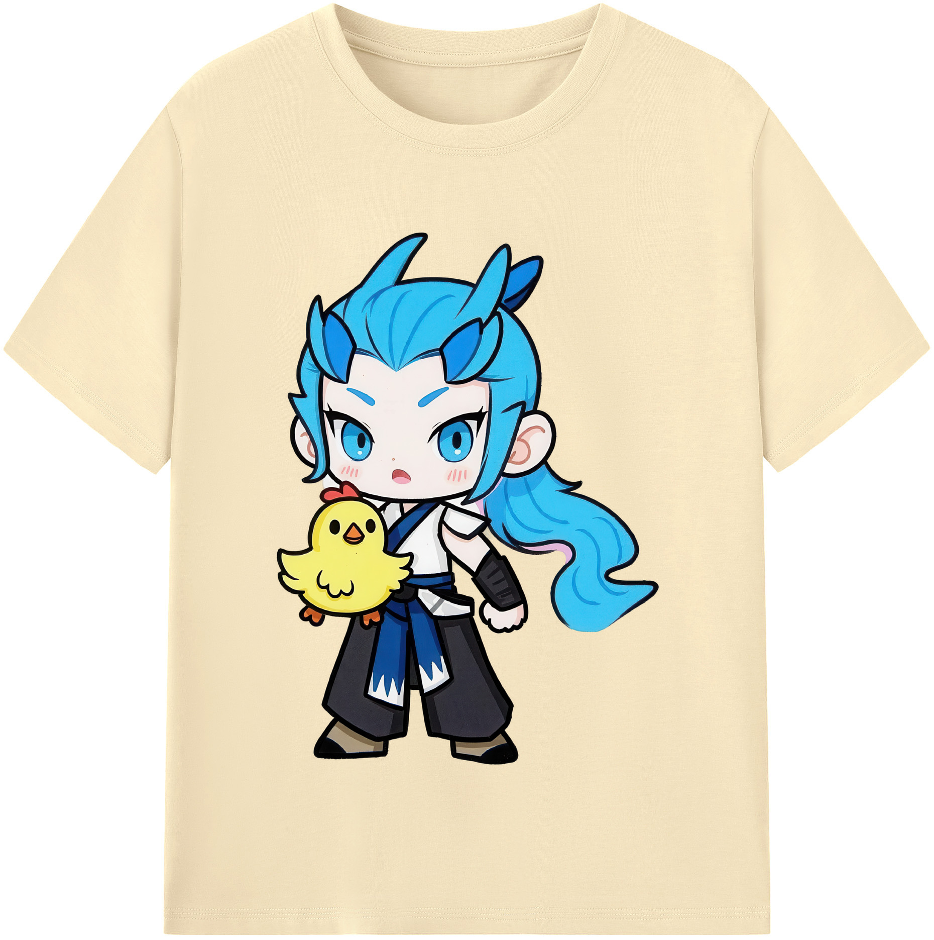 （画像用） Ne Zha 2 ナタ 魔童の大暴れ 綿100％半袖Tシャツ（フロントプリント）