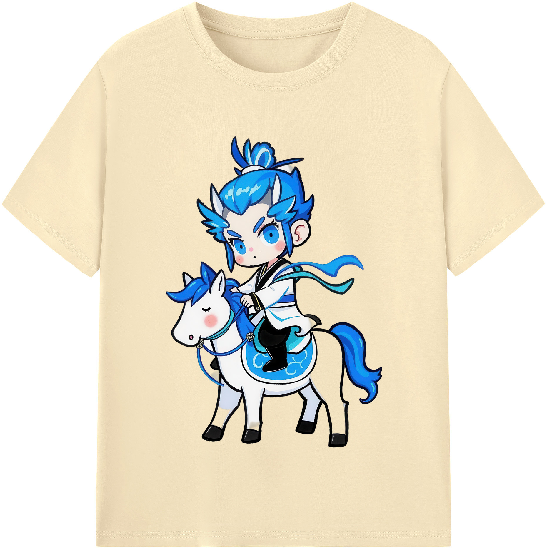 （画像用） Ne Zha 2 ナタ 魔童の大暴れ 綿100％半袖Tシャツ（フロントプリント）
