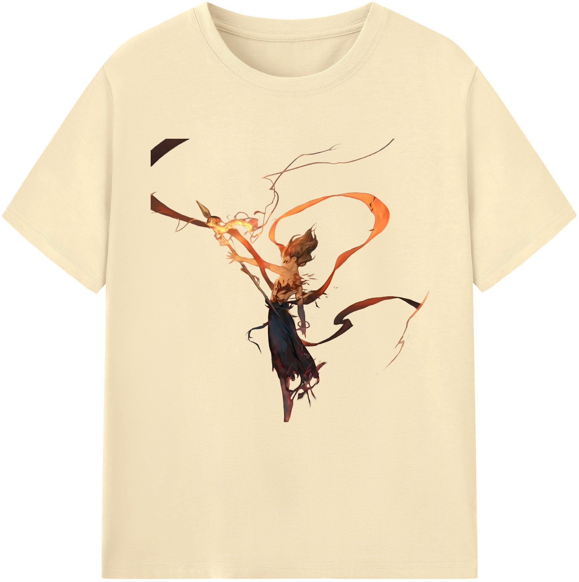 （画像用） Ne Zha 2 ナタ 魔童の大暴れ 綿100％半袖Tシャツ（フロントプリント）