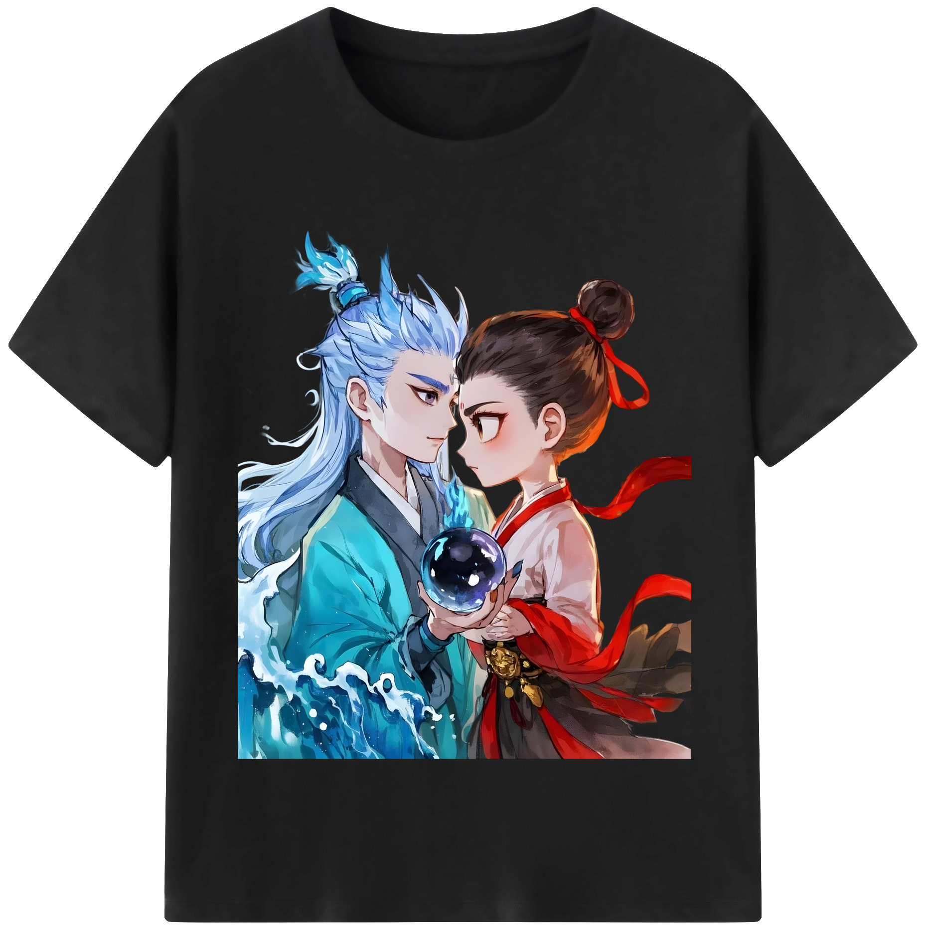 （画像用） Ne Zha 2 ナタ 魔童の大暴れ 綿100％半袖Tシャツ（フロントプリント）