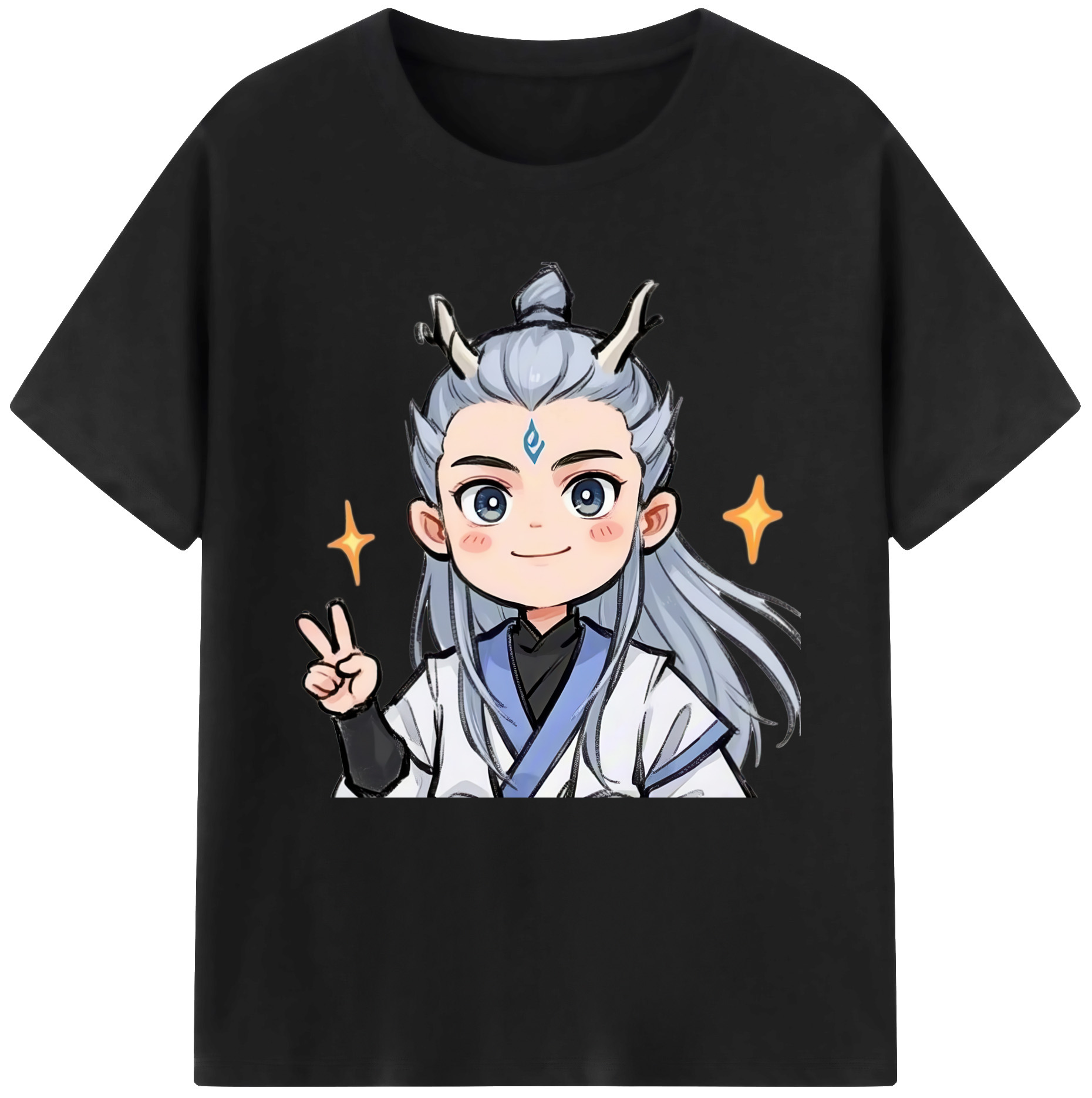（画像用） Ne Zha 2 ナタ 魔童の大暴れ 綿100％半袖Tシャツ（フロントプリント）