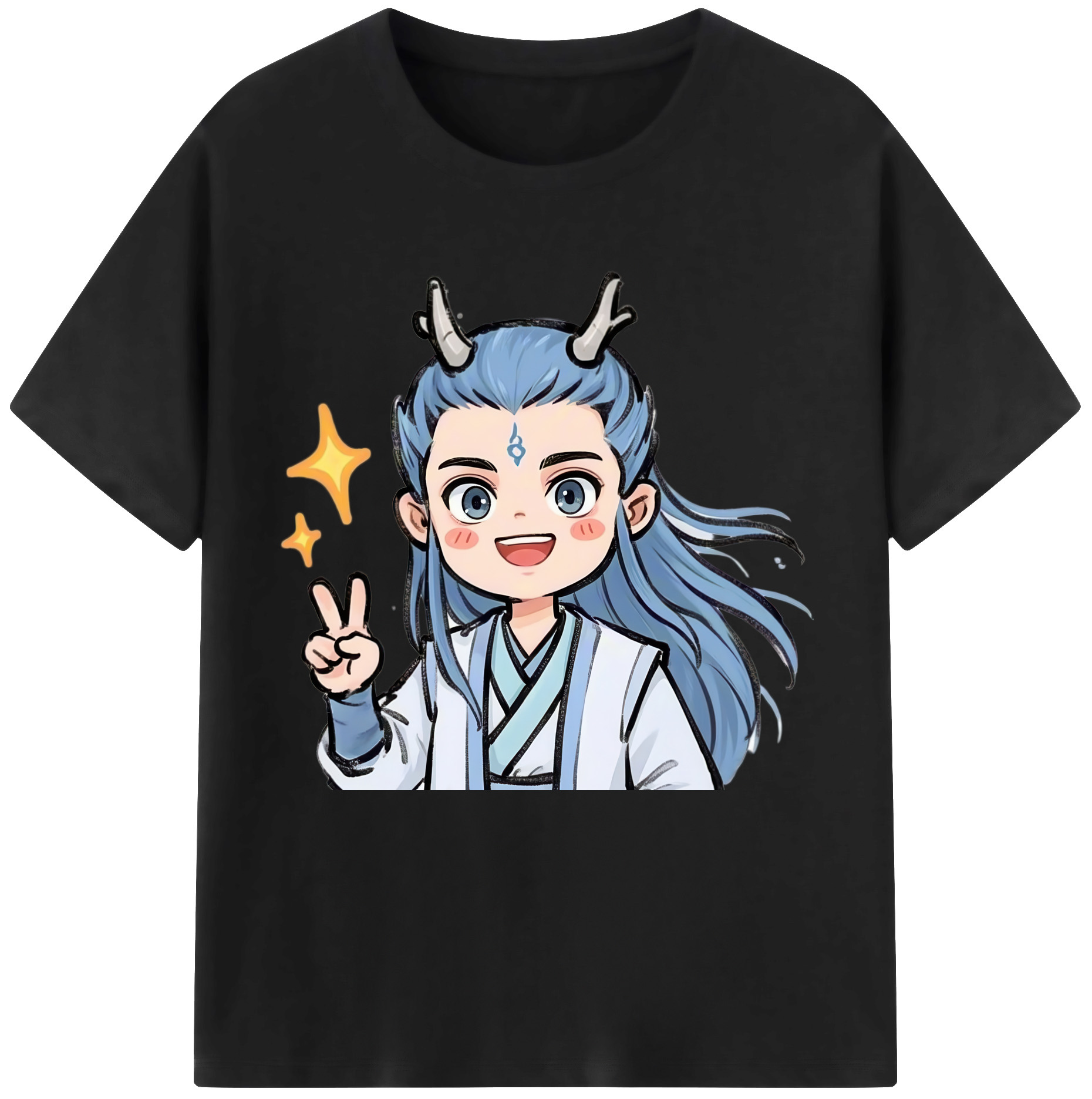 （画像用） Ne Zha 2 ナタ 魔童の大暴れ 綿100％半袖Tシャツ（フロントプリント）
