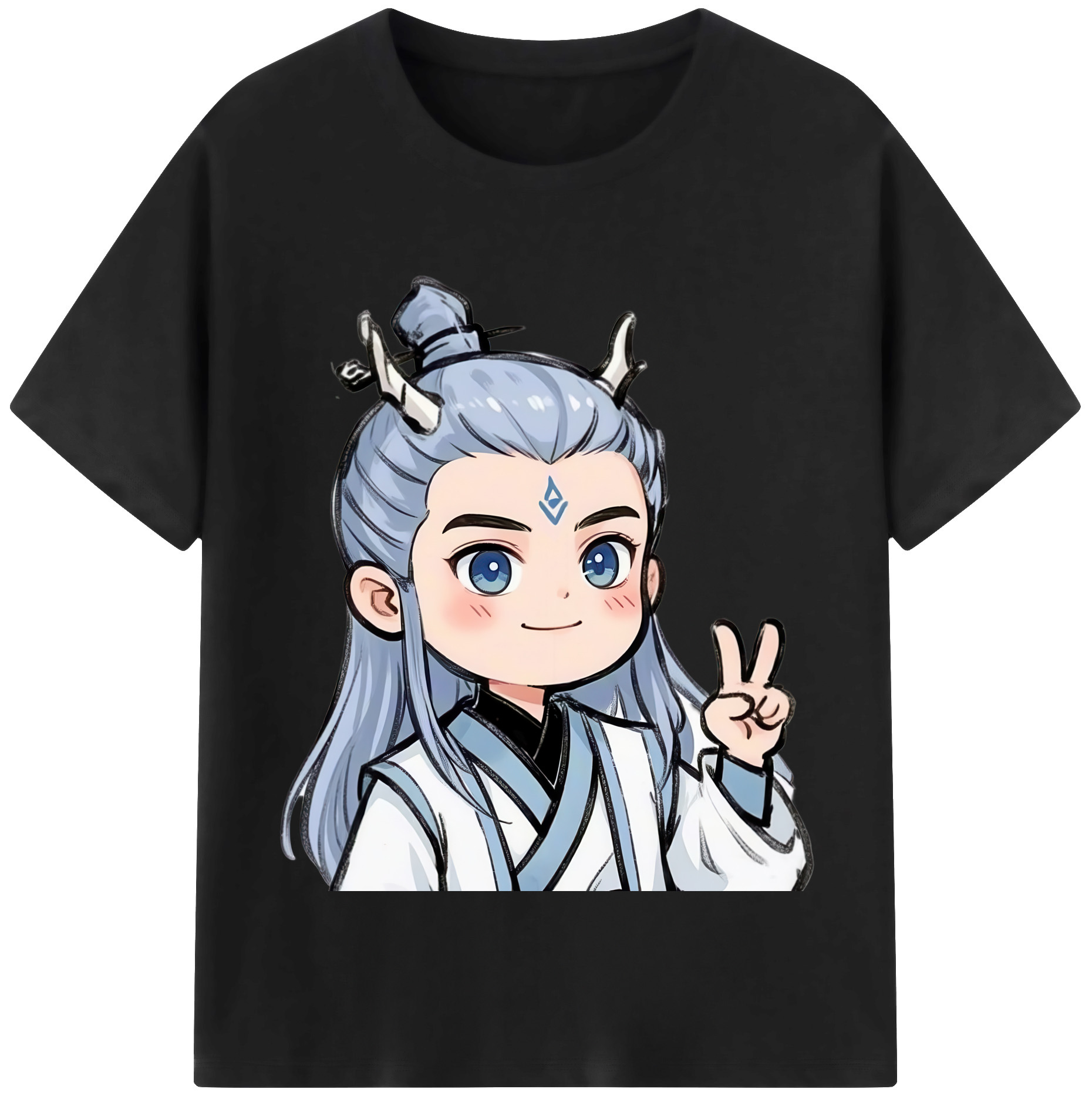 （画像用） Ne Zha 2 ナタ 魔童の大暴れ 綿100％半袖Tシャツ（フロントプリント）