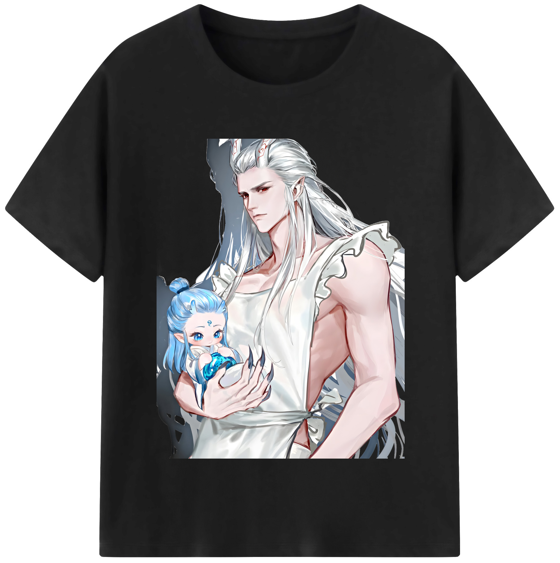 （画像用） Ne Zha 2 ナタ 魔童の大暴れ 綿100％半袖Tシャツ（フロントプリント）