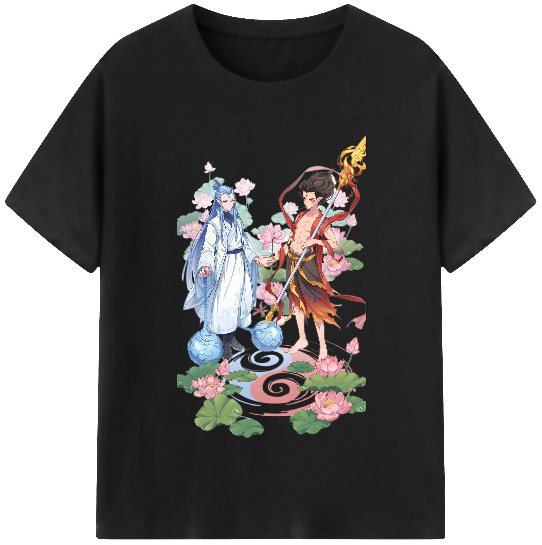 （画像用） Ne Zha 2 ナタ 魔童の大暴れ 綿100％半袖Tシャツ（フロントプリント）