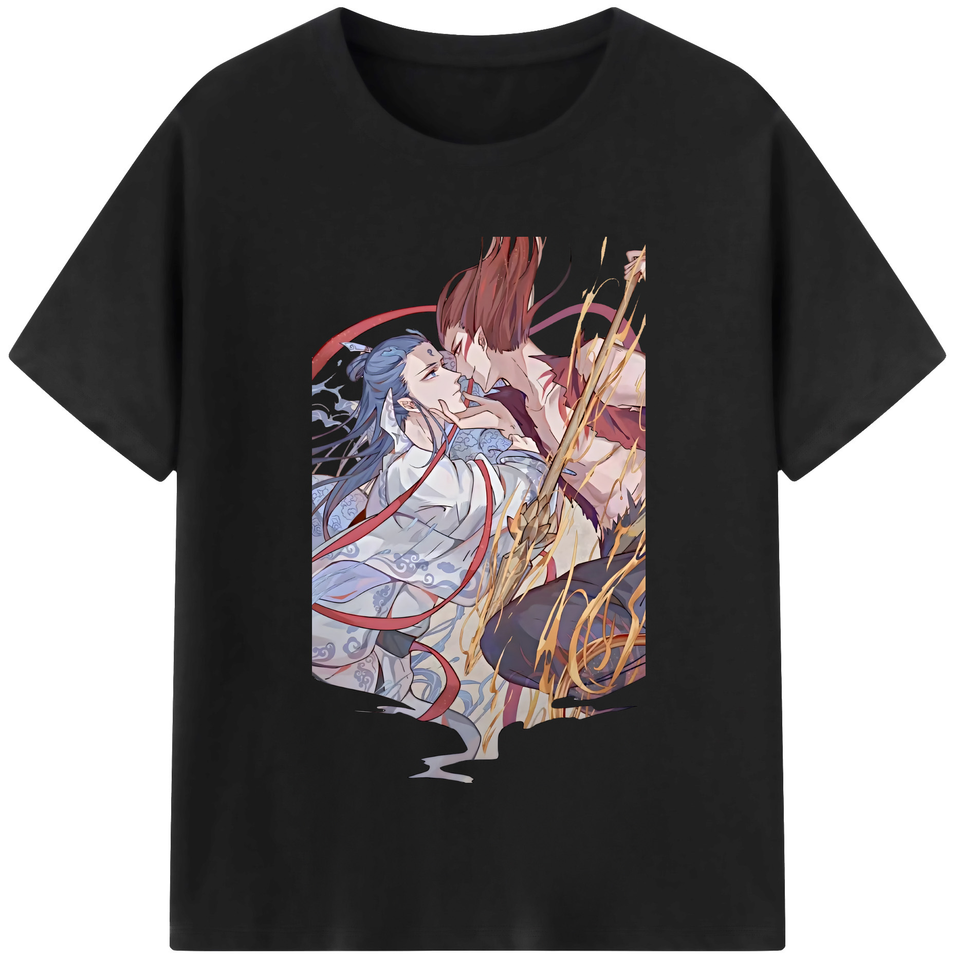 （画像用） Ne Zha 2 ナタ 魔童の大暴れ 綿100％半袖Tシャツ（フロントプリント）