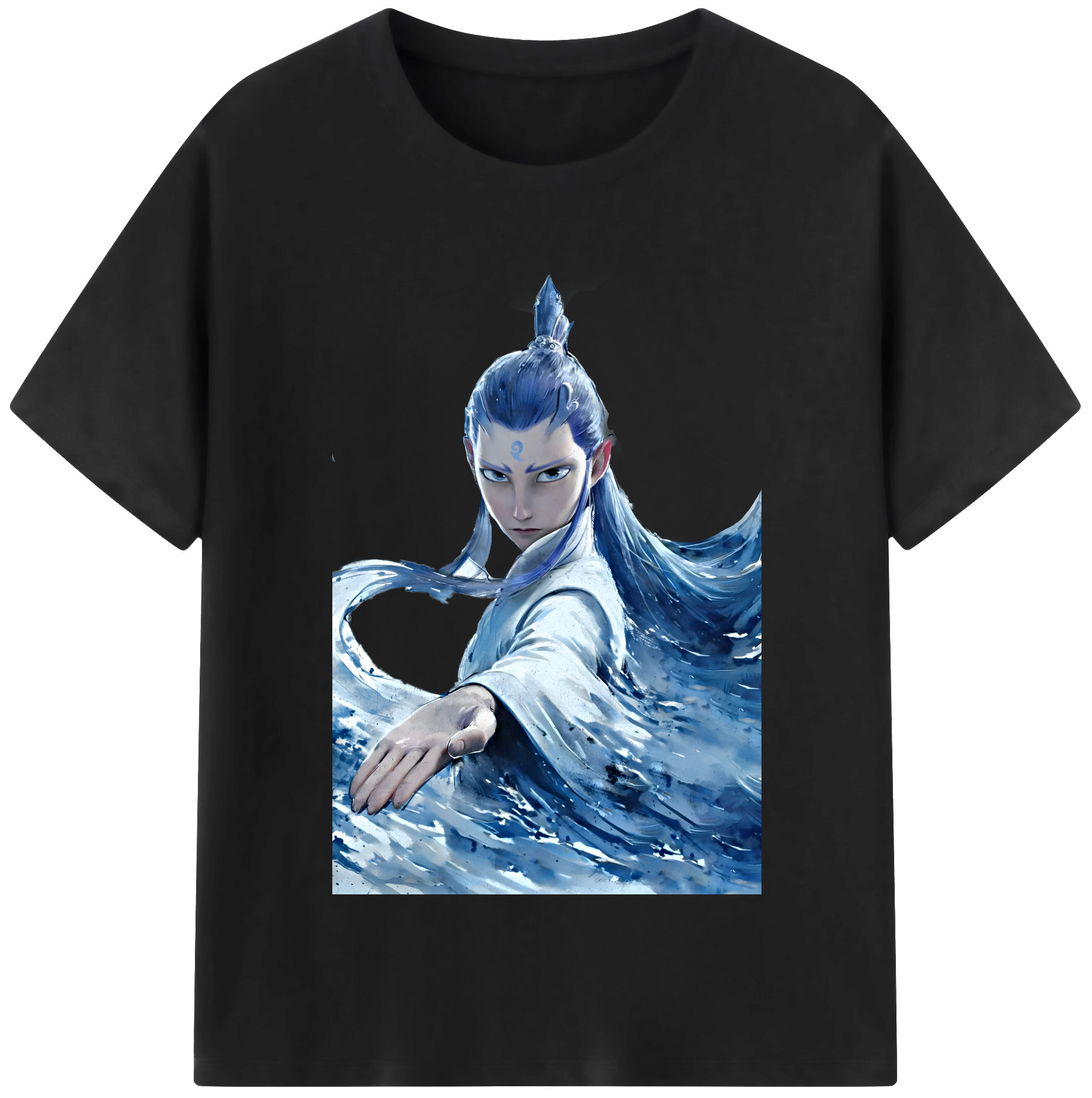 （画像用） Ne Zha 2 ナタ 魔童の大暴れ 綿100％半袖Tシャツ（フロントプリント）