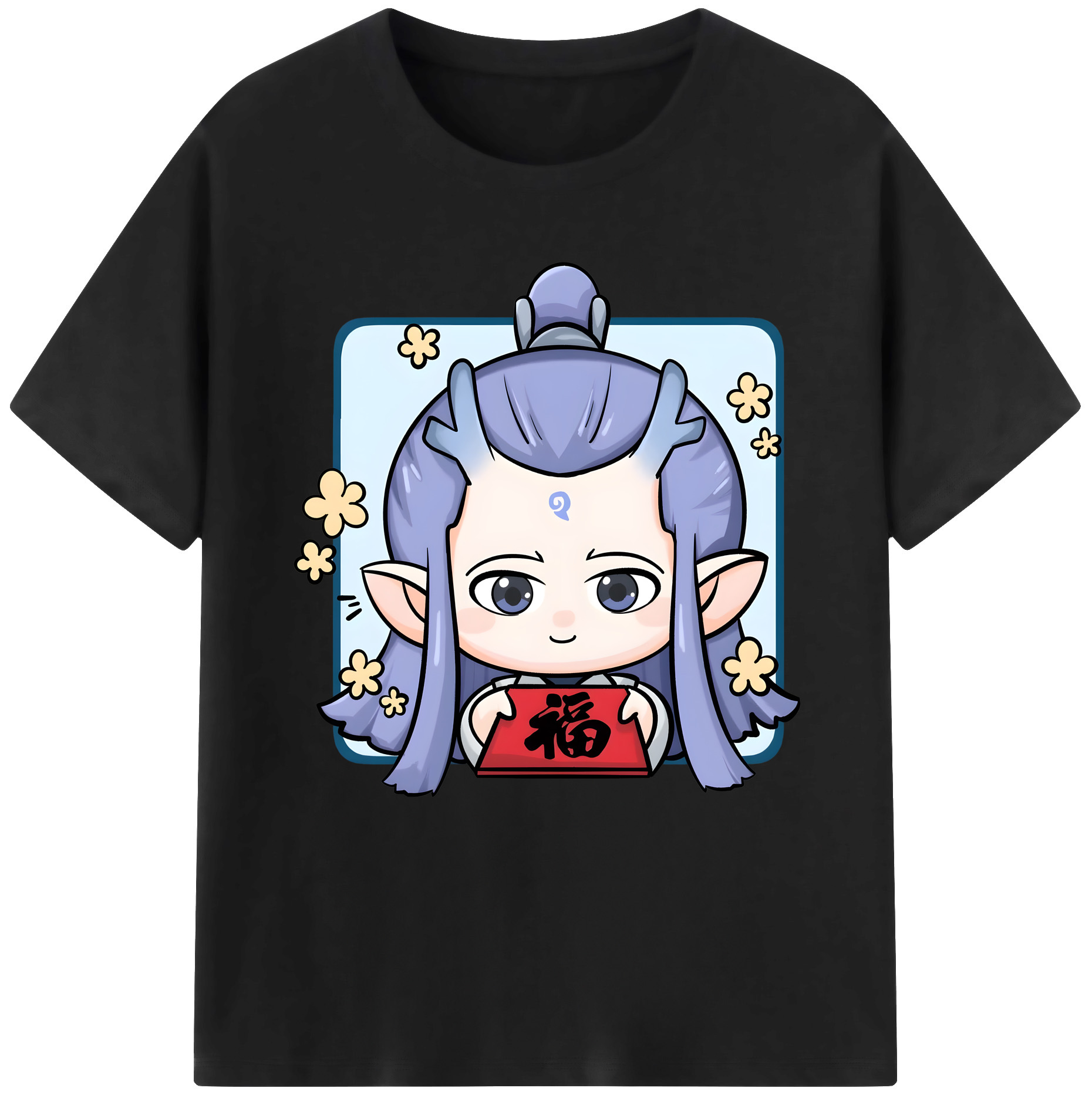 （画像用） Ne Zha 2 ナタ 魔童の大暴れ 綿100％半袖Tシャツ（フロントプリント）