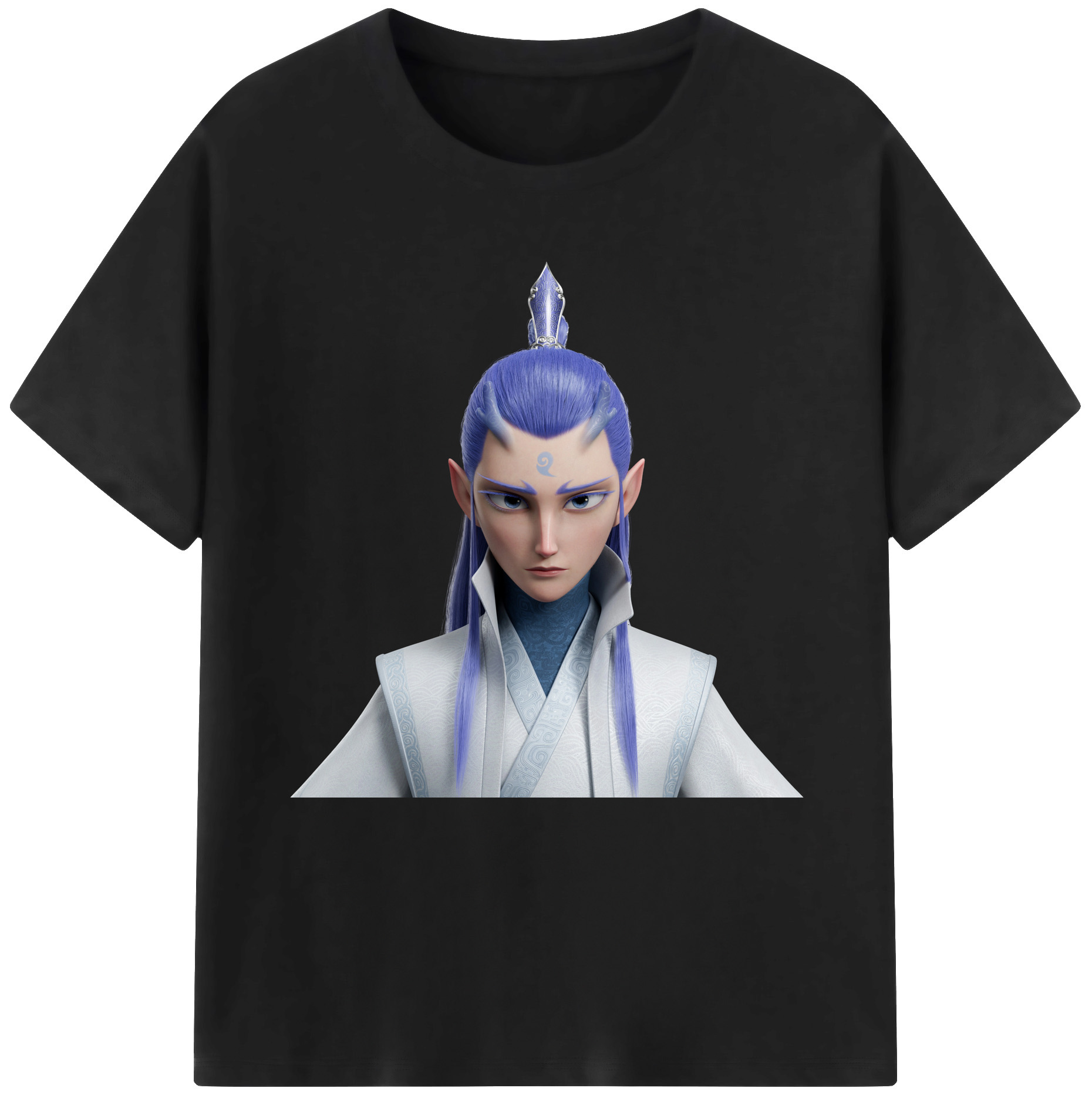 （画像用） Ne Zha 2 ナタ 魔童の大暴れ 綿100％半袖Tシャツ（フロントプリント）