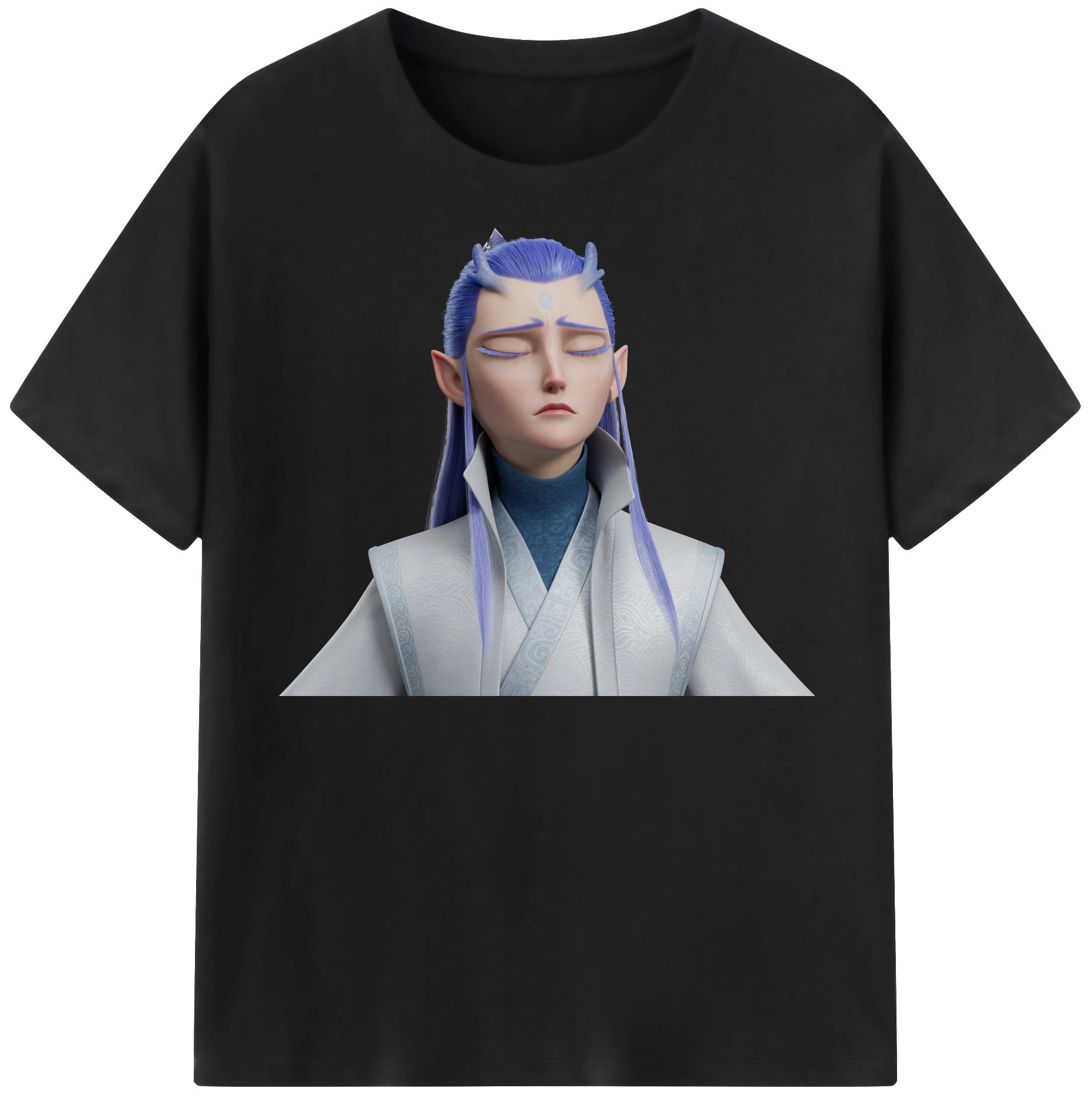 （画像用） Ne Zha 2 ナタ 魔童の大暴れ 綿100％半袖Tシャツ（フロントプリント）