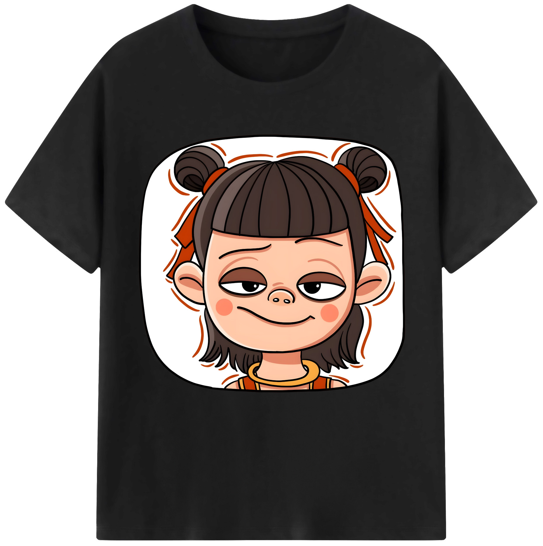 （画像用） Ne Zha 2 ナタ 魔童の大暴れ 綿100％半袖Tシャツ（フロントプリント）