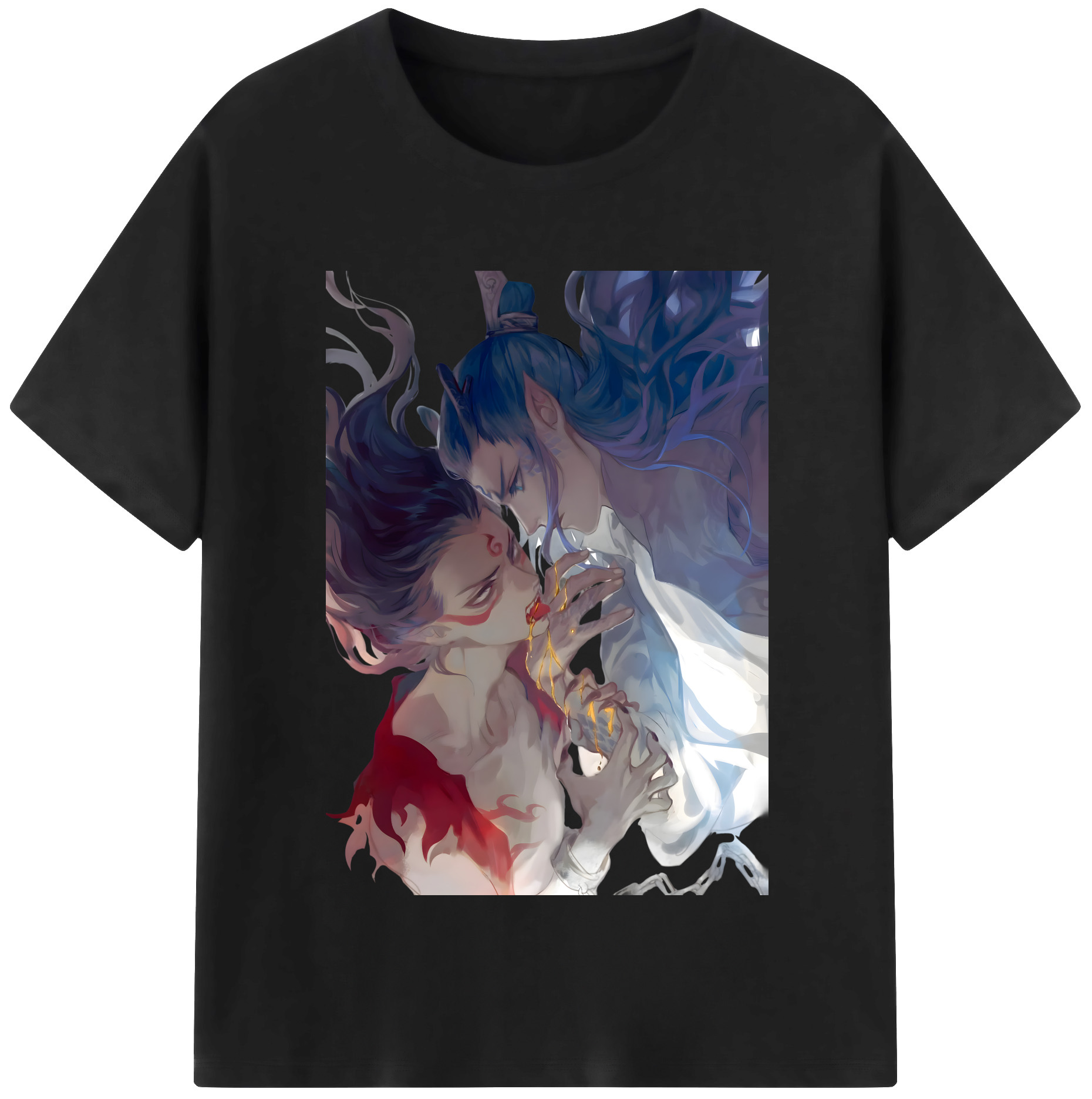 （画像用） Ne Zha 2 ナタ 魔童の大暴れ 綿100％半袖Tシャツ（フロントプリント）