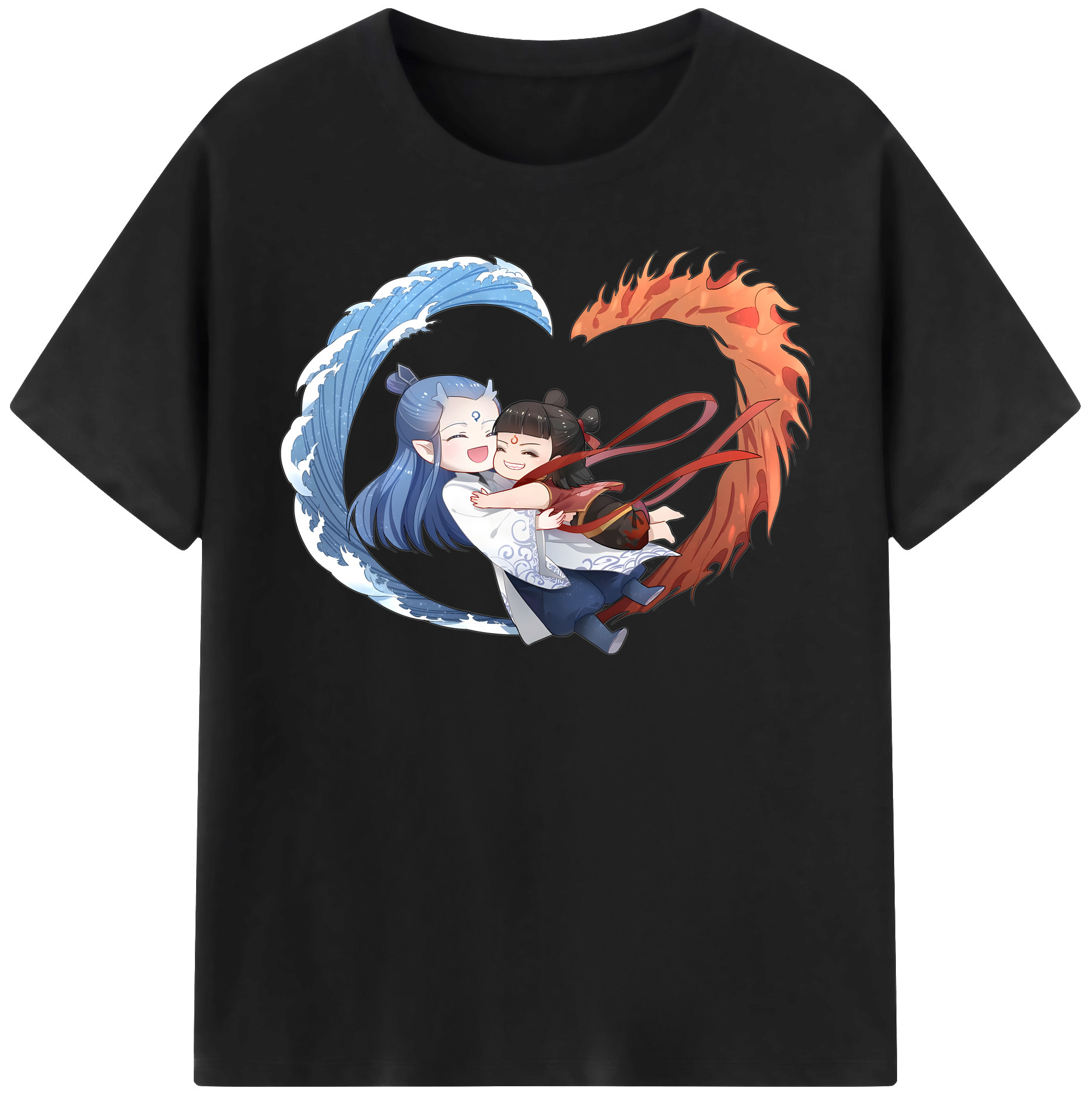 （画像用） Ne Zha 2 ナタ 魔童の大暴れ 綿100％半袖Tシャツ（フロントプリント）