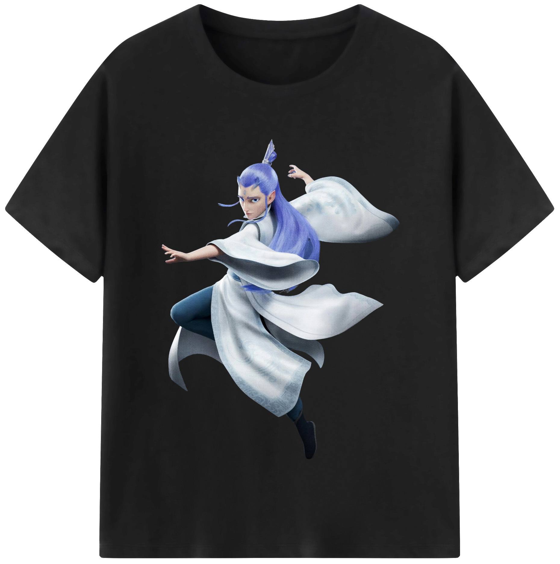 （画像用） Ne Zha 2 ナタ 魔童の大暴れ 綿100％半袖Tシャツ（フロントプリント）