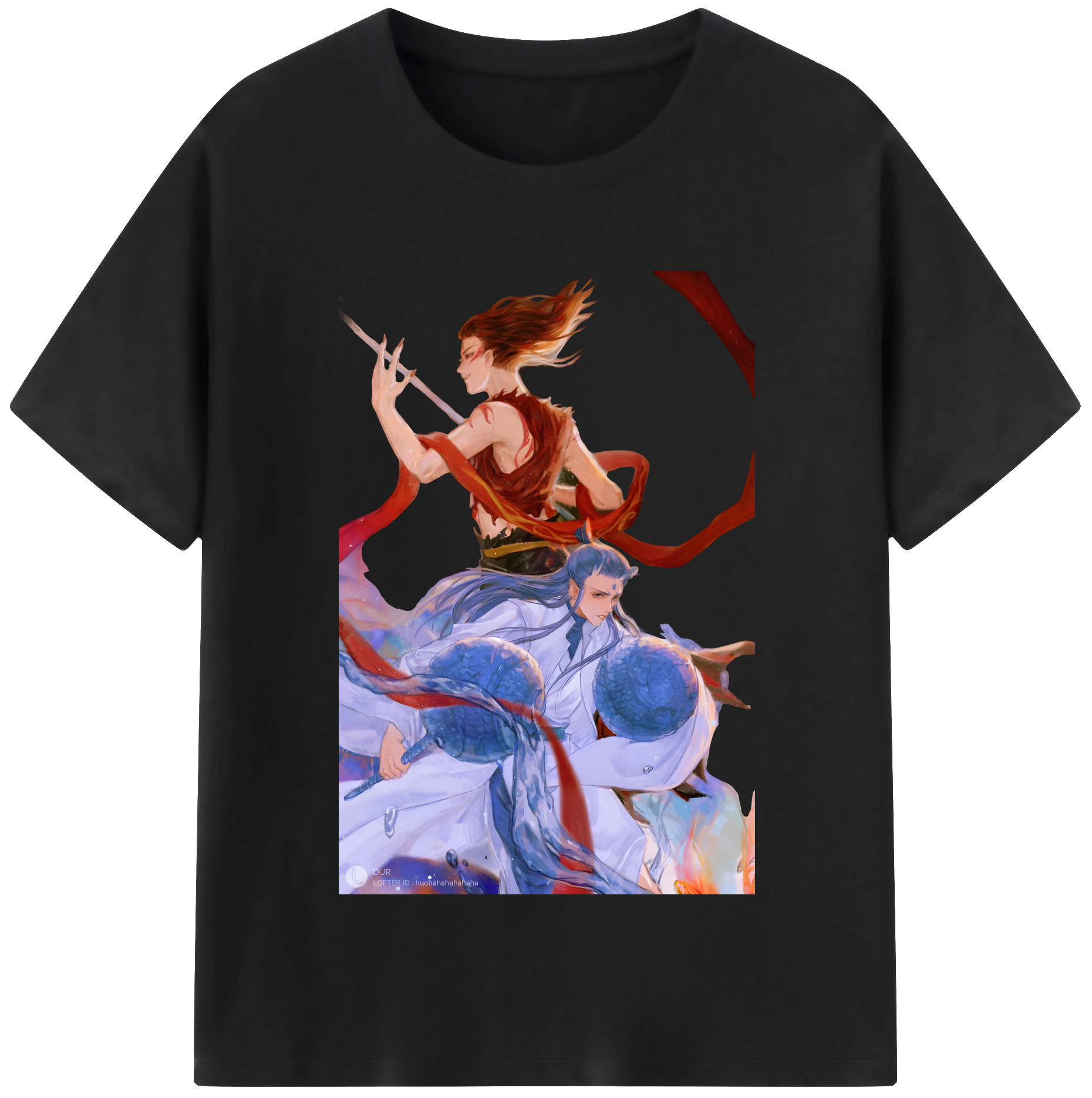 （画像用） Ne Zha 2 ナタ 魔童の大暴れ 綿100％半袖Tシャツ（フロントプリント）