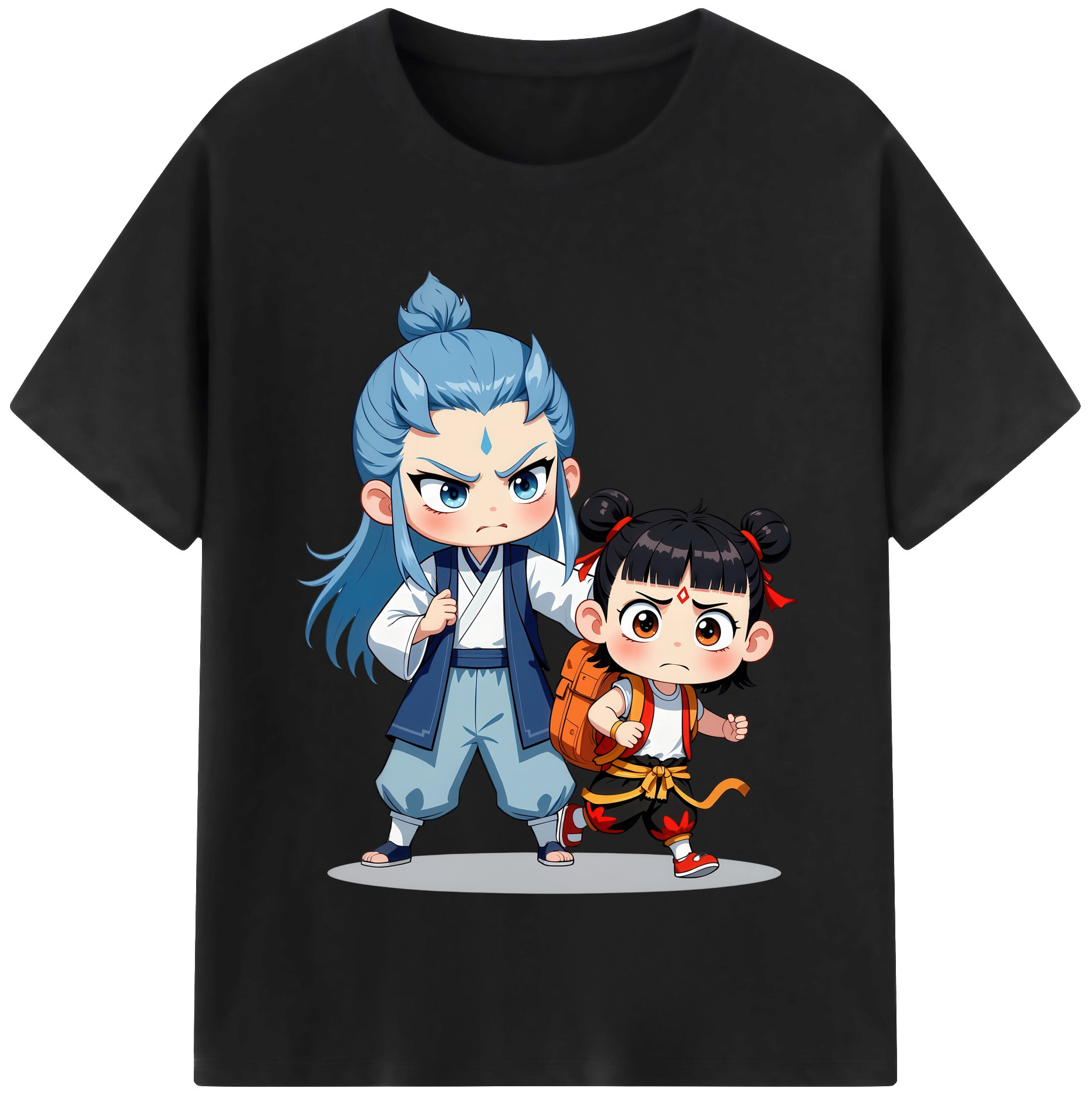 （画像用） Ne Zha 2 ナタ 魔童の大暴れ 綿100％半袖Tシャツ（フロントプリント）
