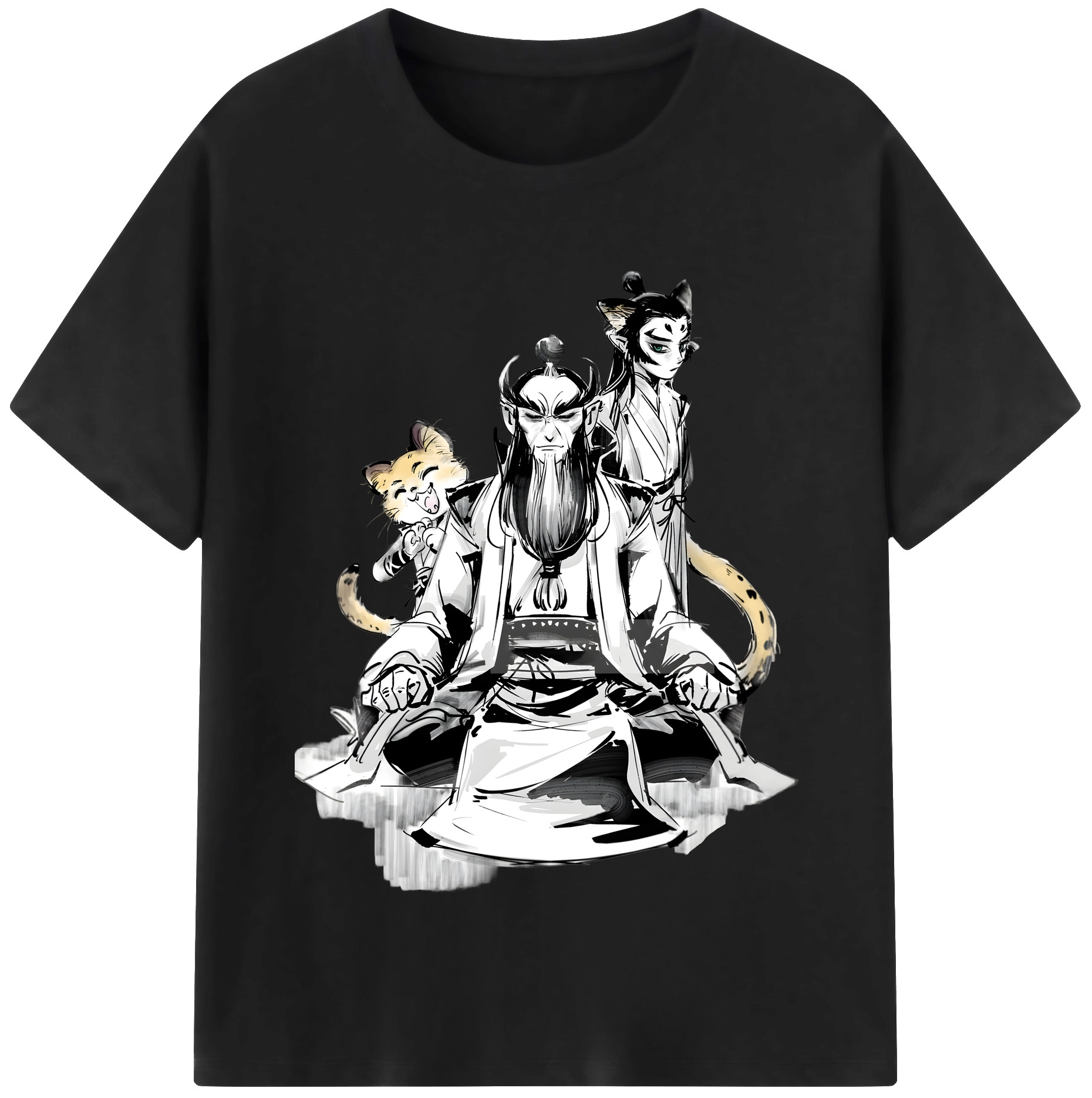 （画像用） Ne Zha 2 ナタ 魔童の大暴れ 綿100％半袖Tシャツ（フロントプリント）