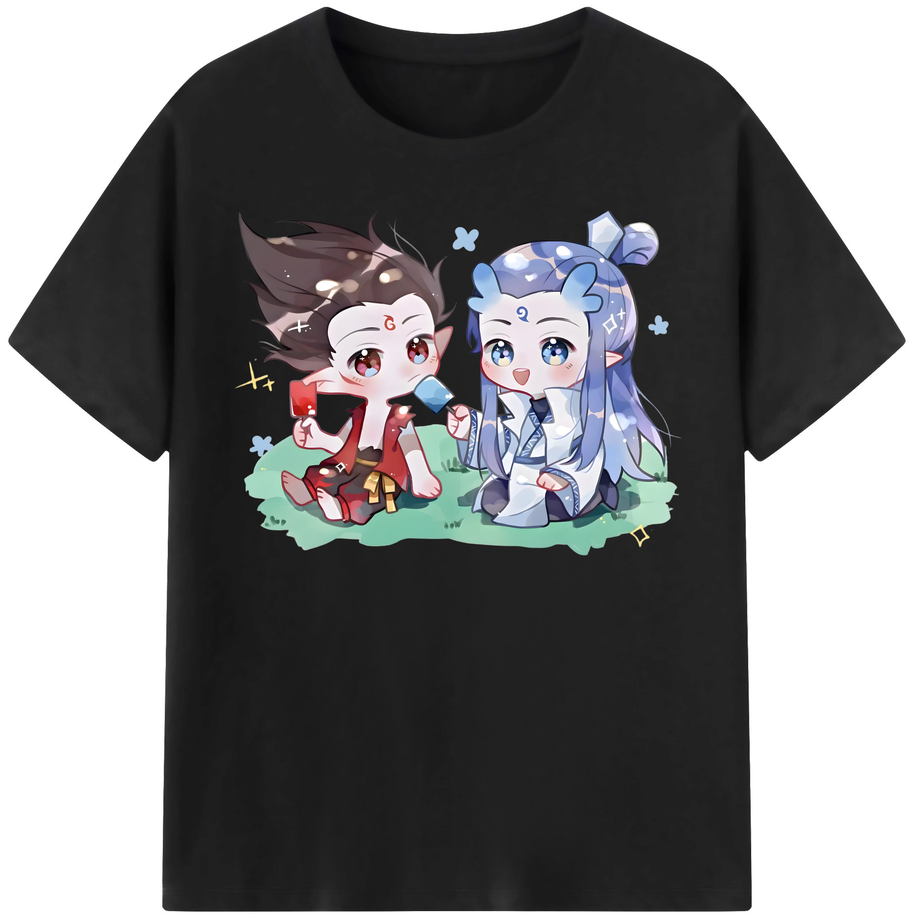 （画像用） Ne Zha 2 ナタ 魔童の大暴れ 綿100％半袖Tシャツ（フロントプリント）