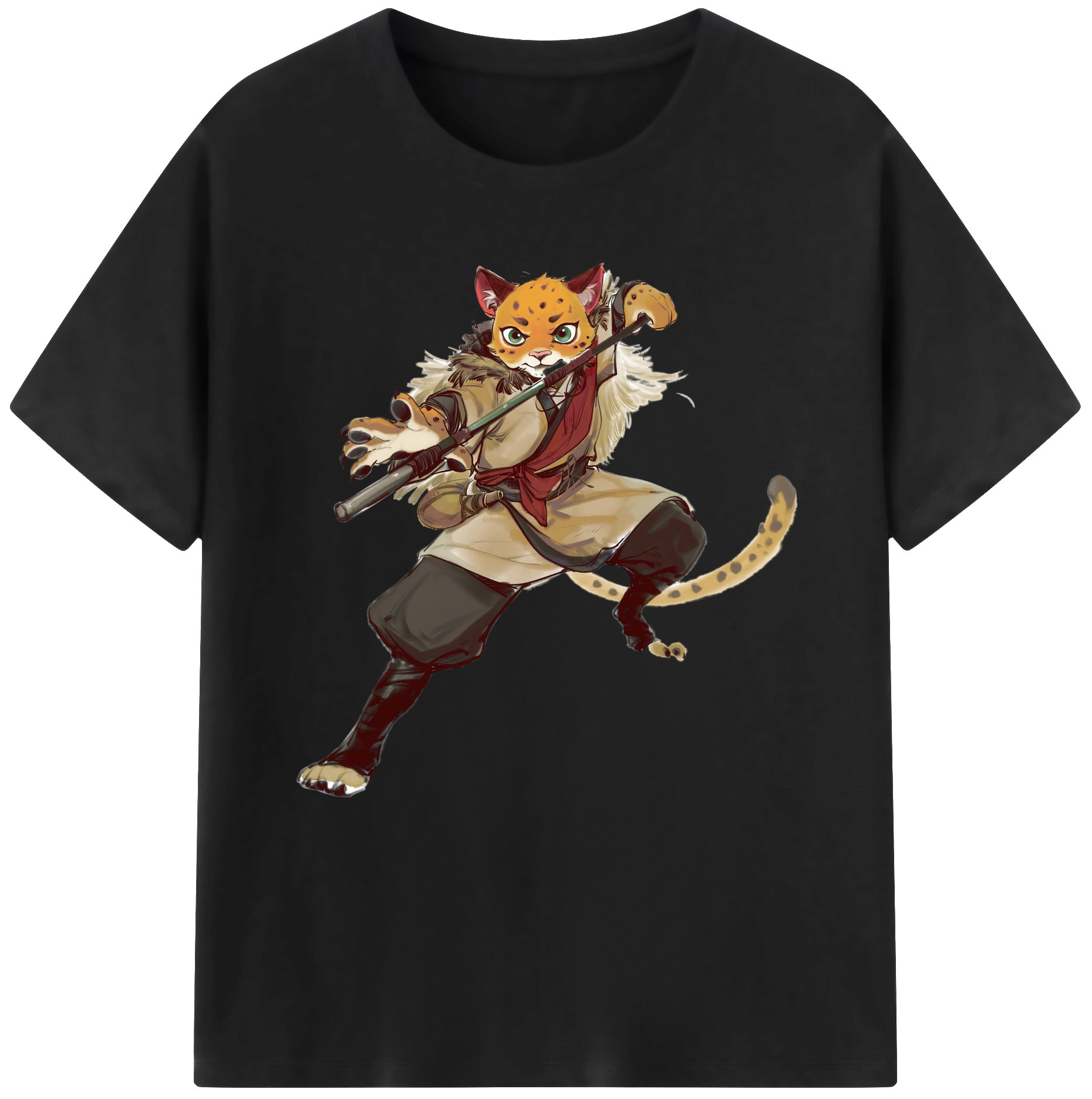 （画像用） Ne Zha 2 ナタ 魔童の大暴れ 綿100％半袖Tシャツ（フロントプリント）