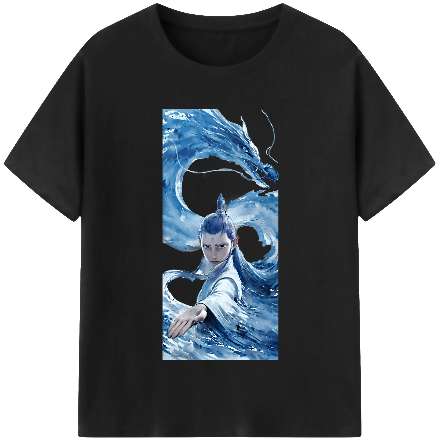 （画像用） Ne Zha 2 ナタ 魔童の大暴れ 綿100％半袖Tシャツ（フロントプリント）